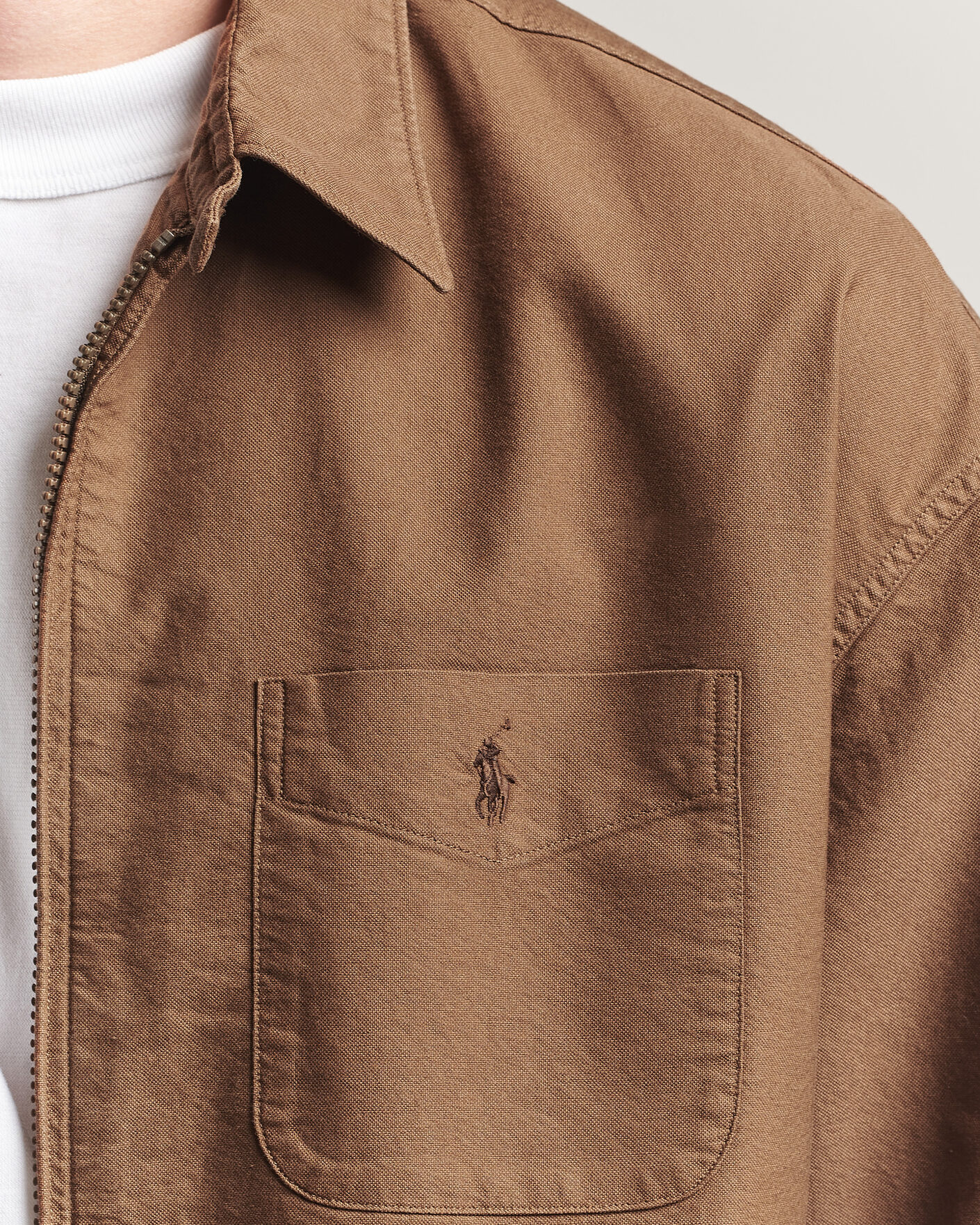 Uomini | Camicie | Polo Ralph Lauren | Osaca Oxford Zip Overshirt Chestnut