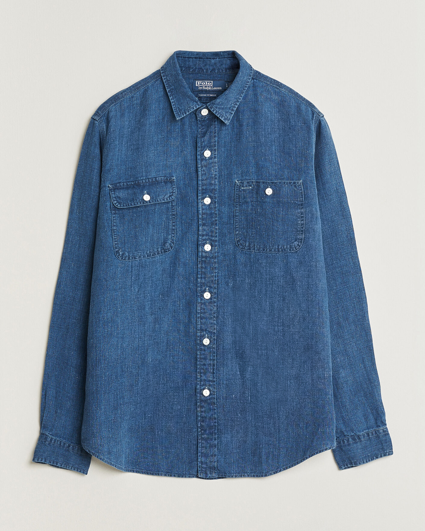 Uomini | Camicie | Polo Ralph Lauren | Indigo/Linen Western Shirt Medium Wash