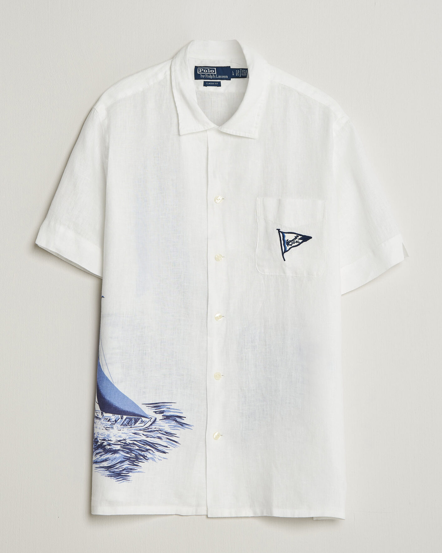 Uomini | Camicie | Polo Ralph Lauren | Linen Camp Shirt Vintage Nautical Sail