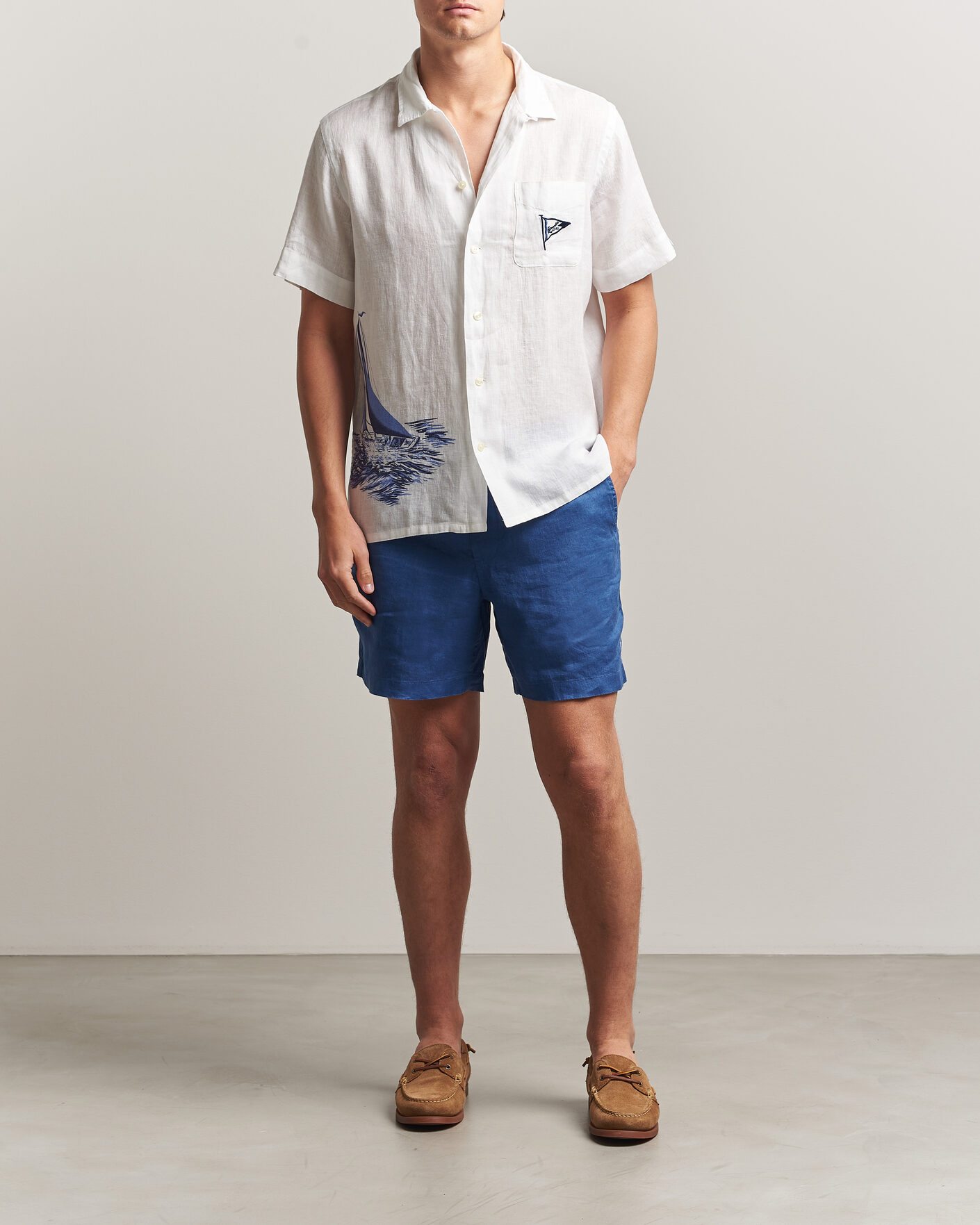 Uomini | Camicie | Polo Ralph Lauren | Linen Camp Shirt Vintage Nautical Sail