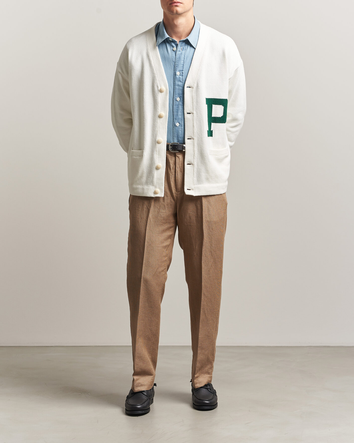 Uomini | Pantaloni | Polo Ralph Lauren | Cotton/Linen Houndstooth Pants Vintage Khaki