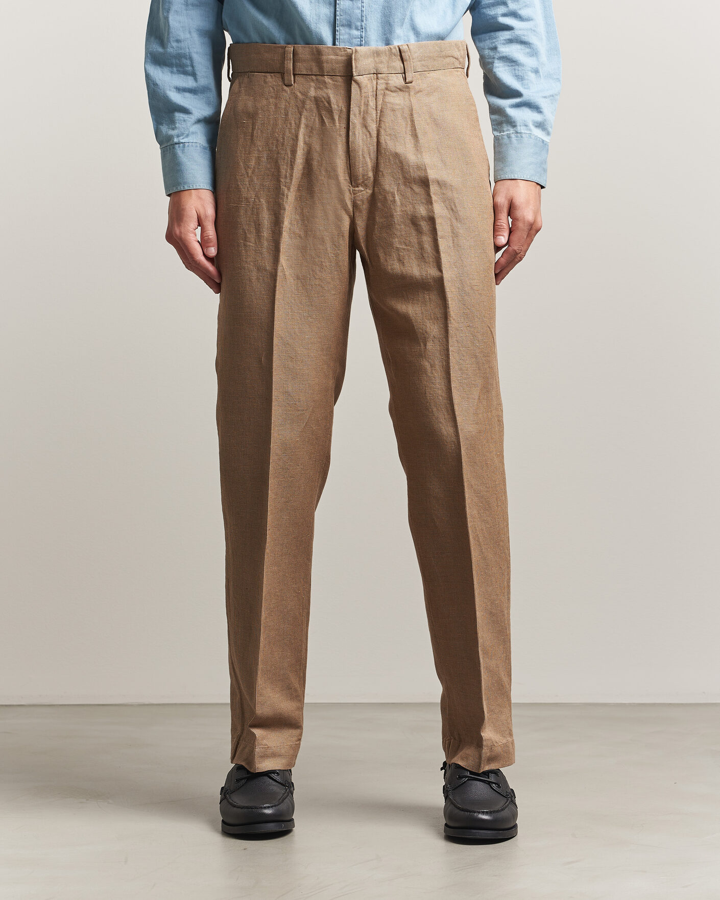Uomini | Pantaloni | Polo Ralph Lauren | Cotton/Linen Houndstooth Pants Vintage Khaki