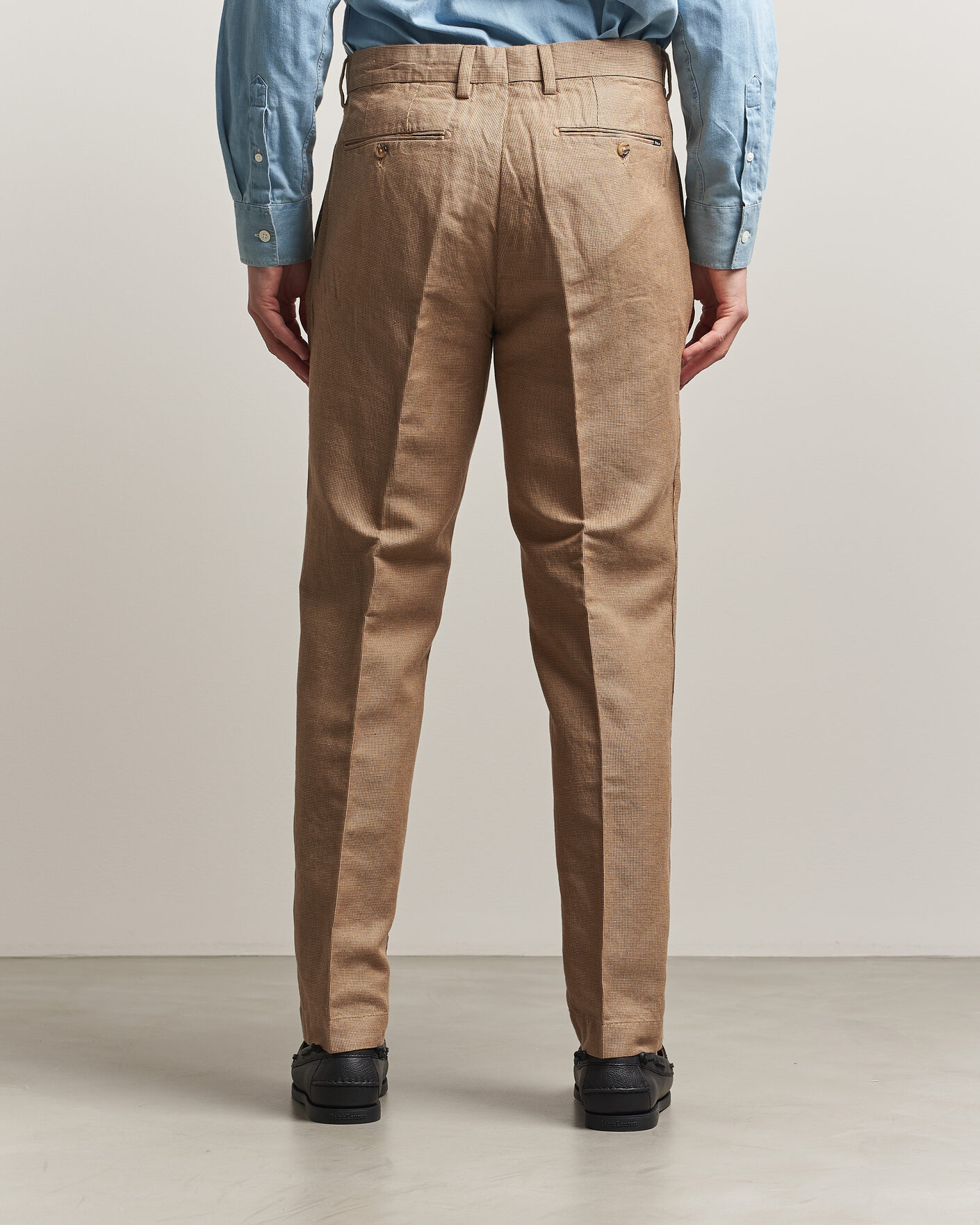 Uomini | Pantaloni | Polo Ralph Lauren | Cotton/Linen Houndstooth Pants Vintage Khaki
