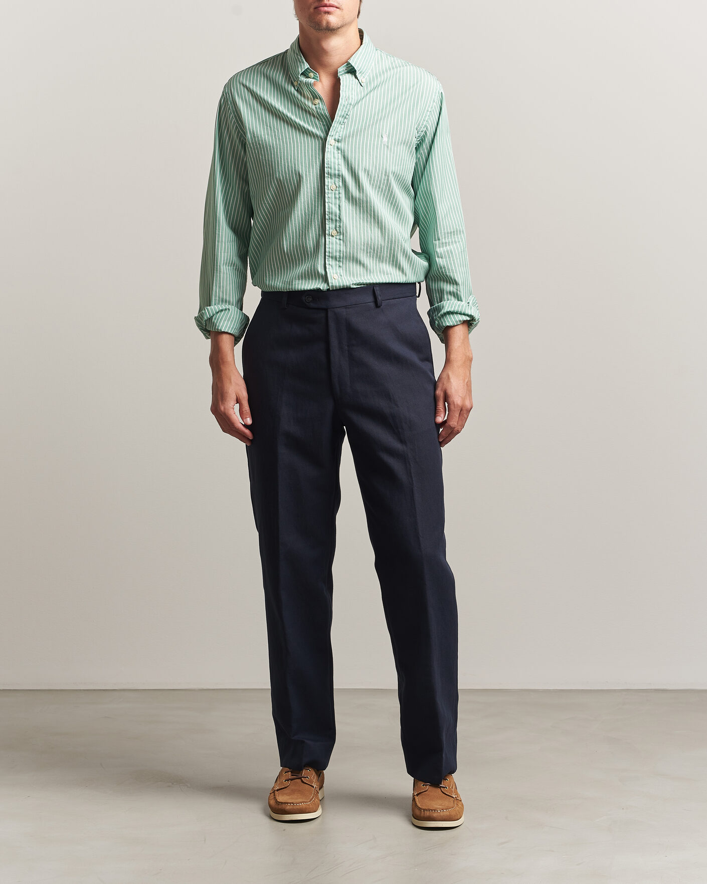 Uomini | Camicie | Polo Ralph Lauren | Custom Fit Stripe Poplin Shirt Faded Mint