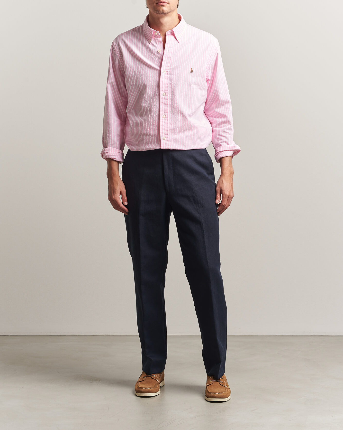Uomini | Camicie | Polo Ralph Lauren | Custom Fit Seersucker/Oxford Stripe Shirt New Rose
