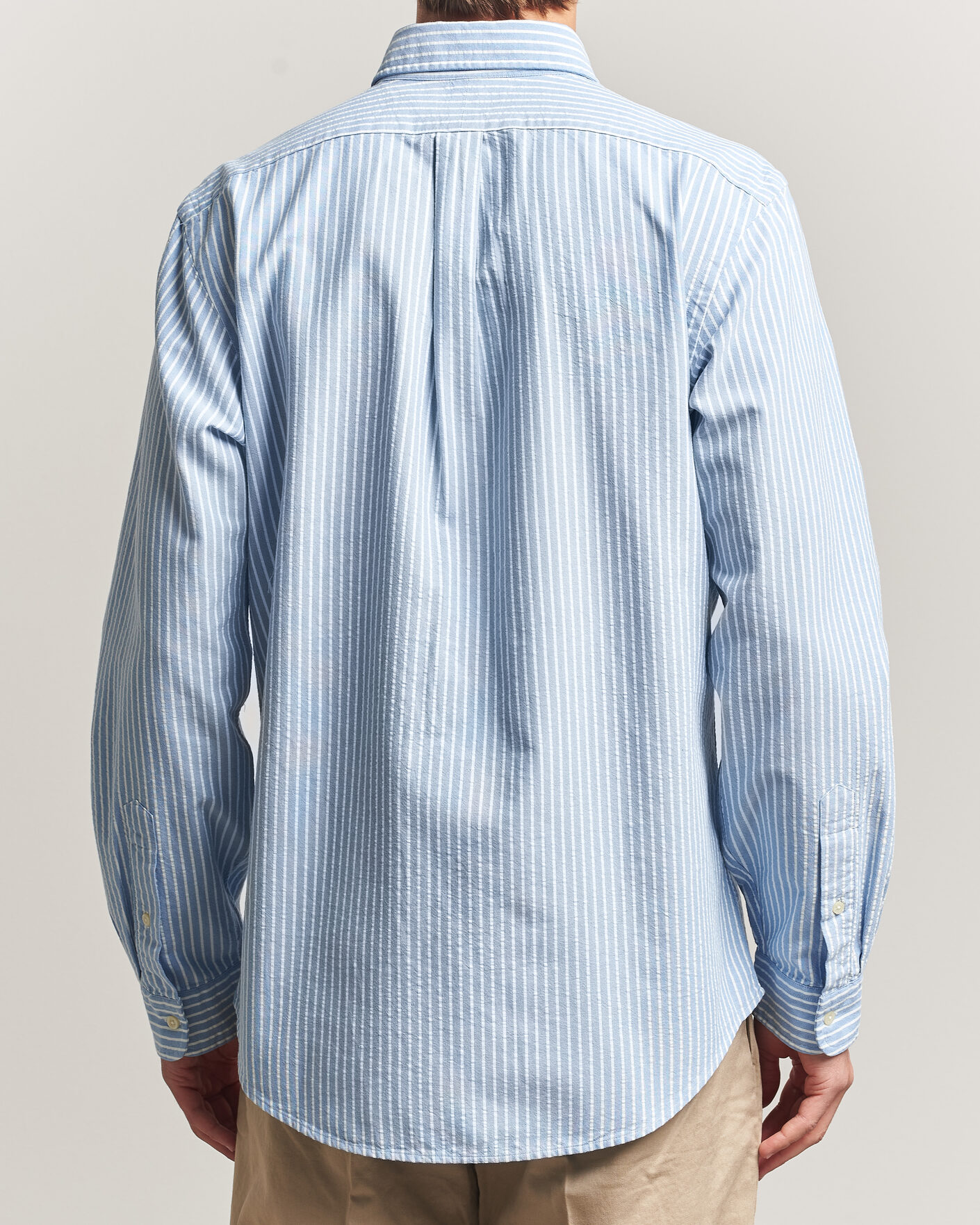 Uomini | Camicie | Polo Ralph Lauren | Custom Fit Seersucker/Oxford Stripe Shirt Blue