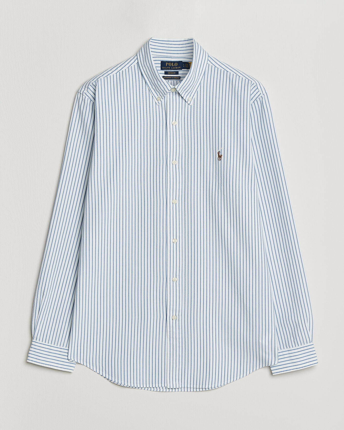 Uomini | Camicie | Polo Ralph Lauren | Custom Fit Seersucker/Oxford Stripe Shirt White/Blue
