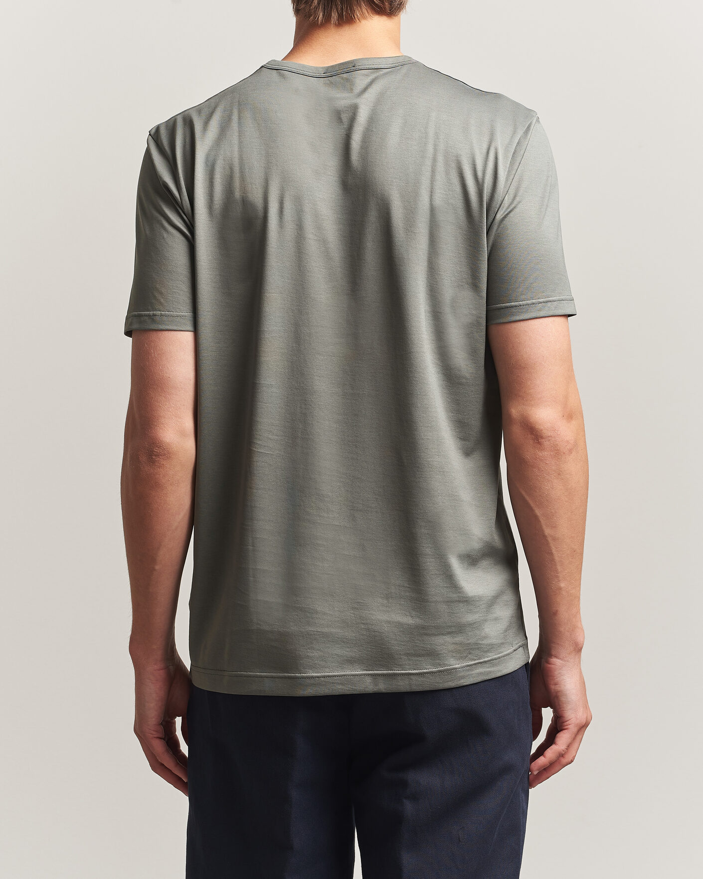 Uomini | T-shirt | Sunspel | Crew Neck Q82 Cotton T-Shirt Fossil Grey