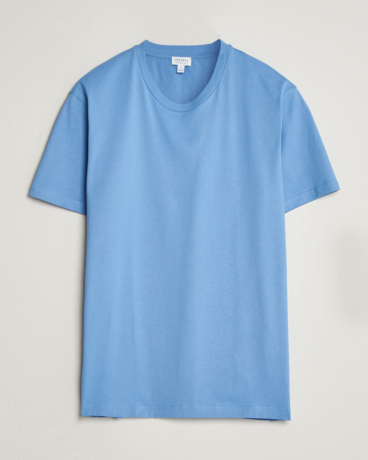 Uomini | T-shirt | Sunspel | Riviera Midweight T-Shirt Azure Blue
