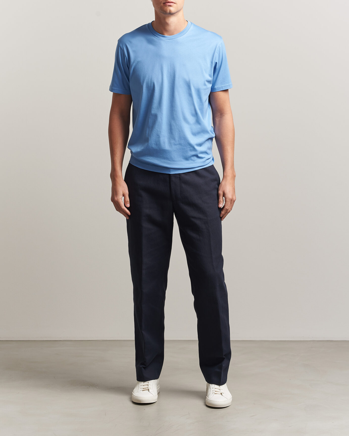 Uomini | T-shirt | Sunspel | Riviera Midweight T-Shirt Azure Blue