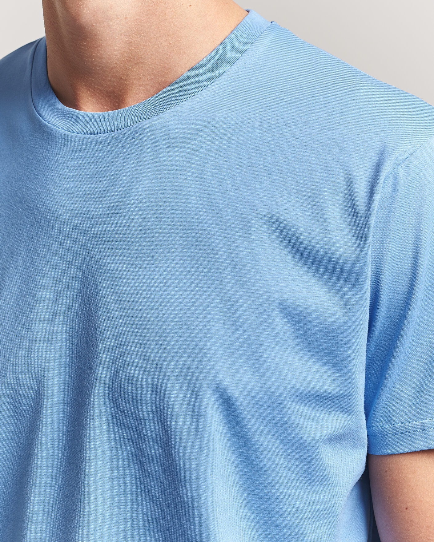 Uomini | T-shirt | Sunspel | Riviera Midweight T-Shirt Azure Blue
