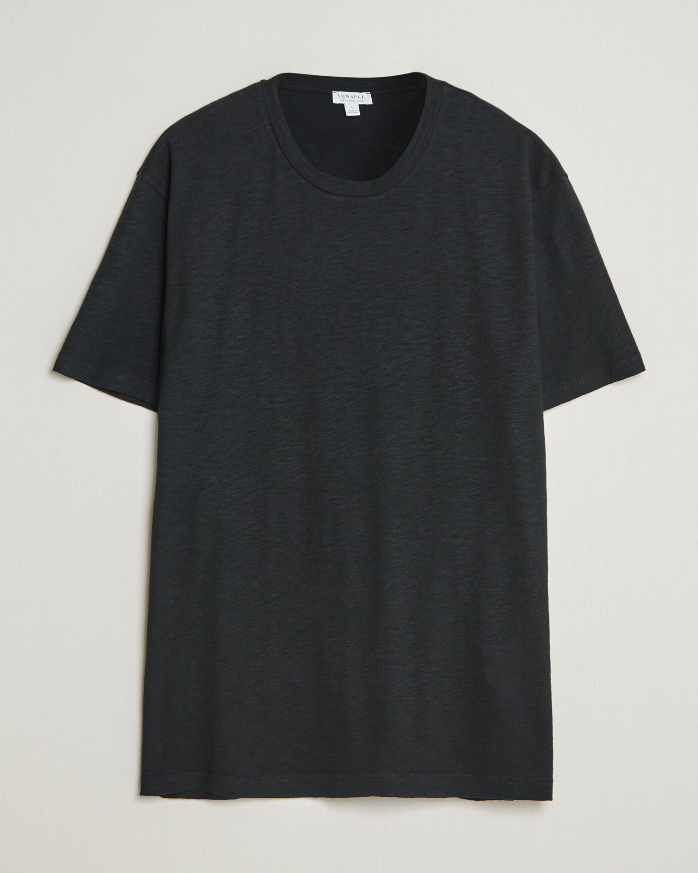 Uomini | T-shirt | Sunspel | Pima Cotton/Linen T-Shirt Black