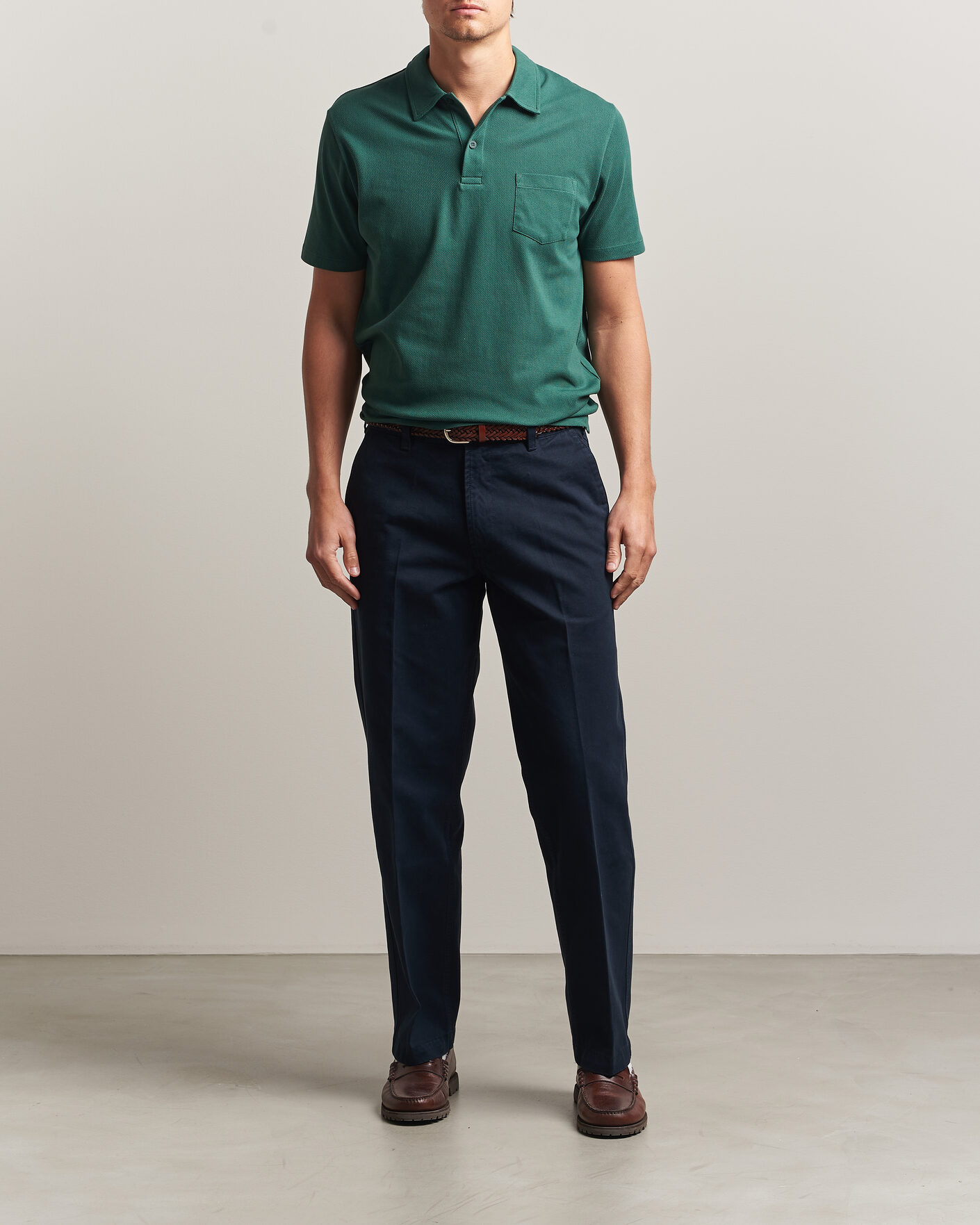 Uomini | Polo | Sunspel | Riviera Polo Shirt Forest Green