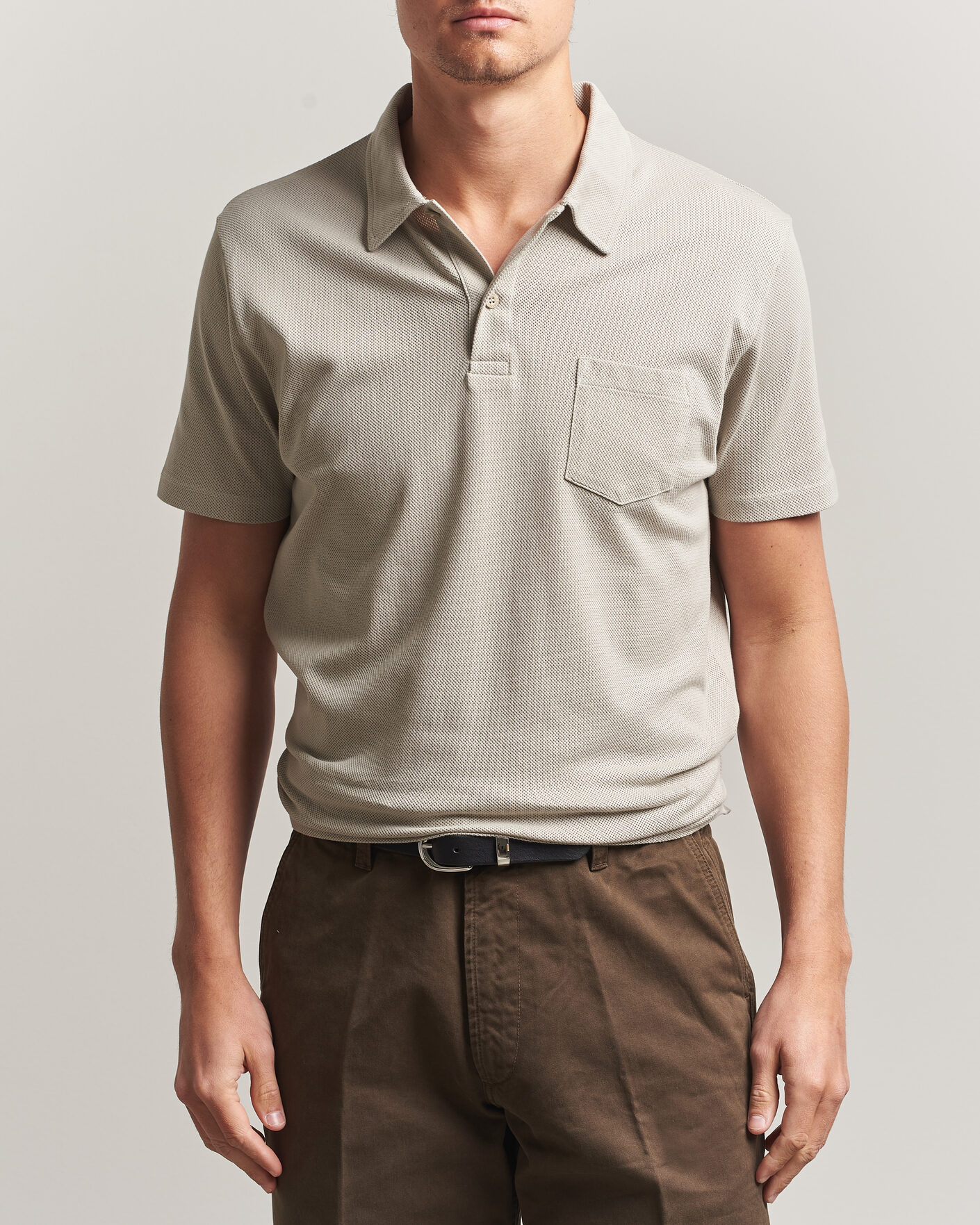 Uomini | Polo | Sunspel | Riviera Polo Shirt Ash