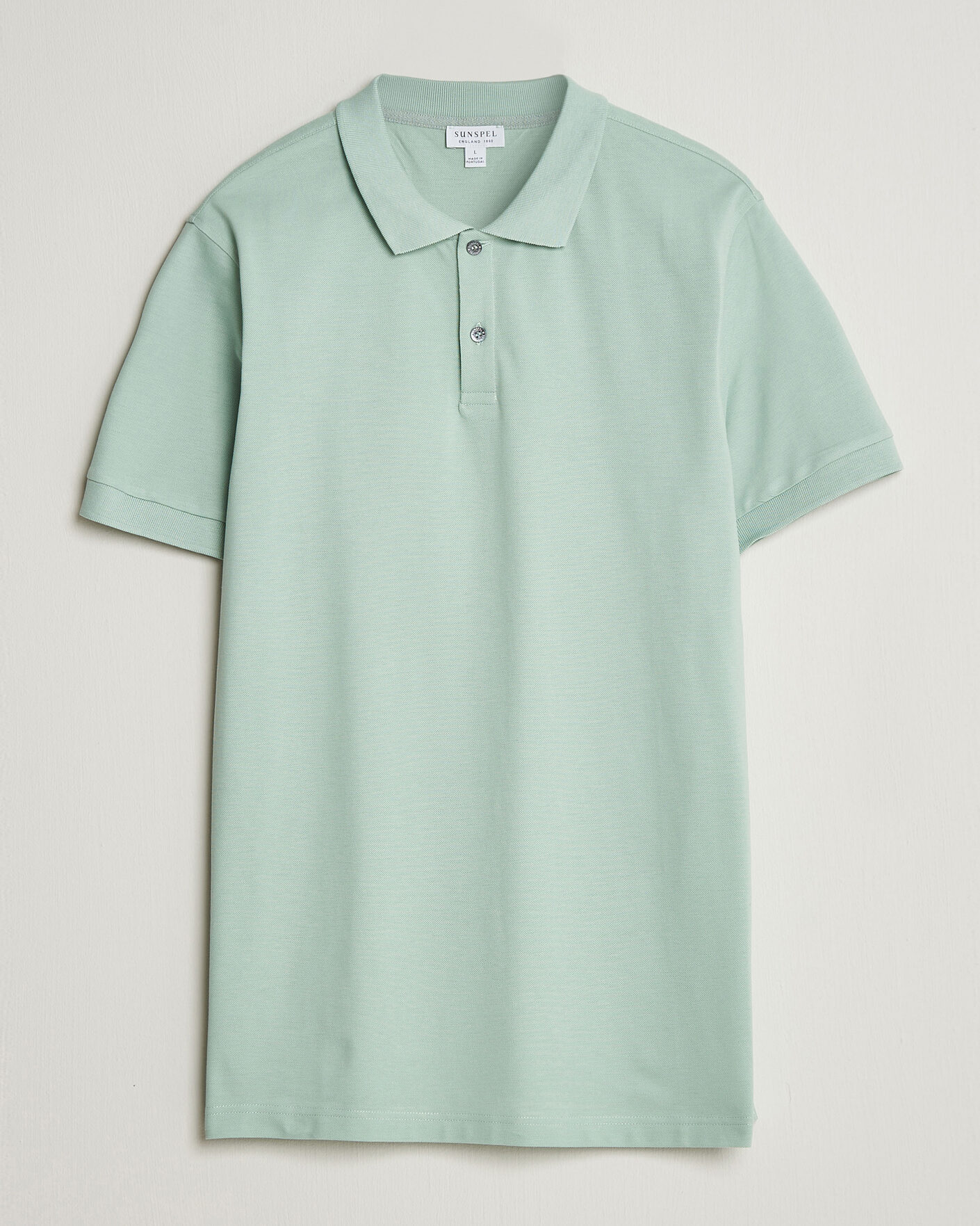 Uomini | Polo | Sunspel | Short Sleeve Pique Polo Laurel Green
