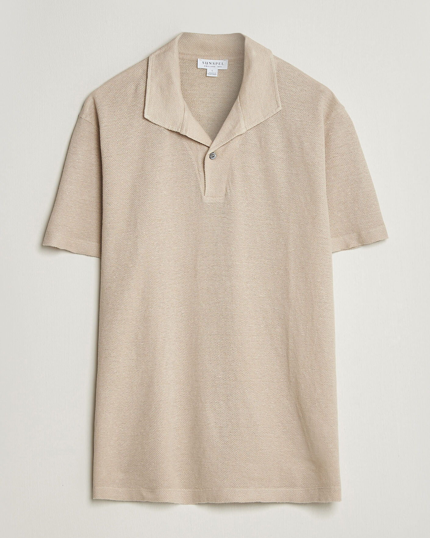 Uomini | Polo | Sunspel | Linen Pique Polo Hazelwood