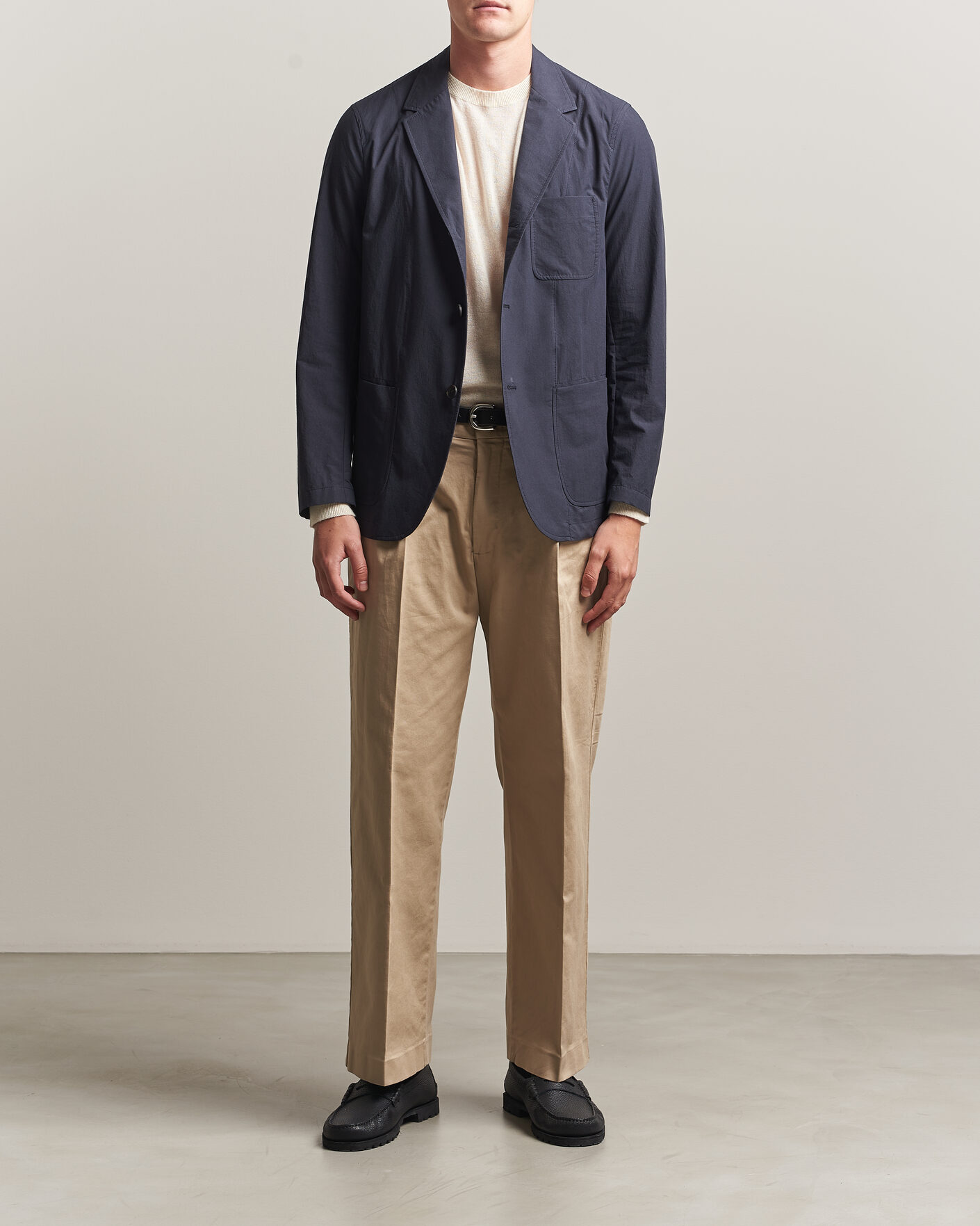Uomini | Blazers | Sunspel | Lightweight Poplin Jacket Blazer Navy