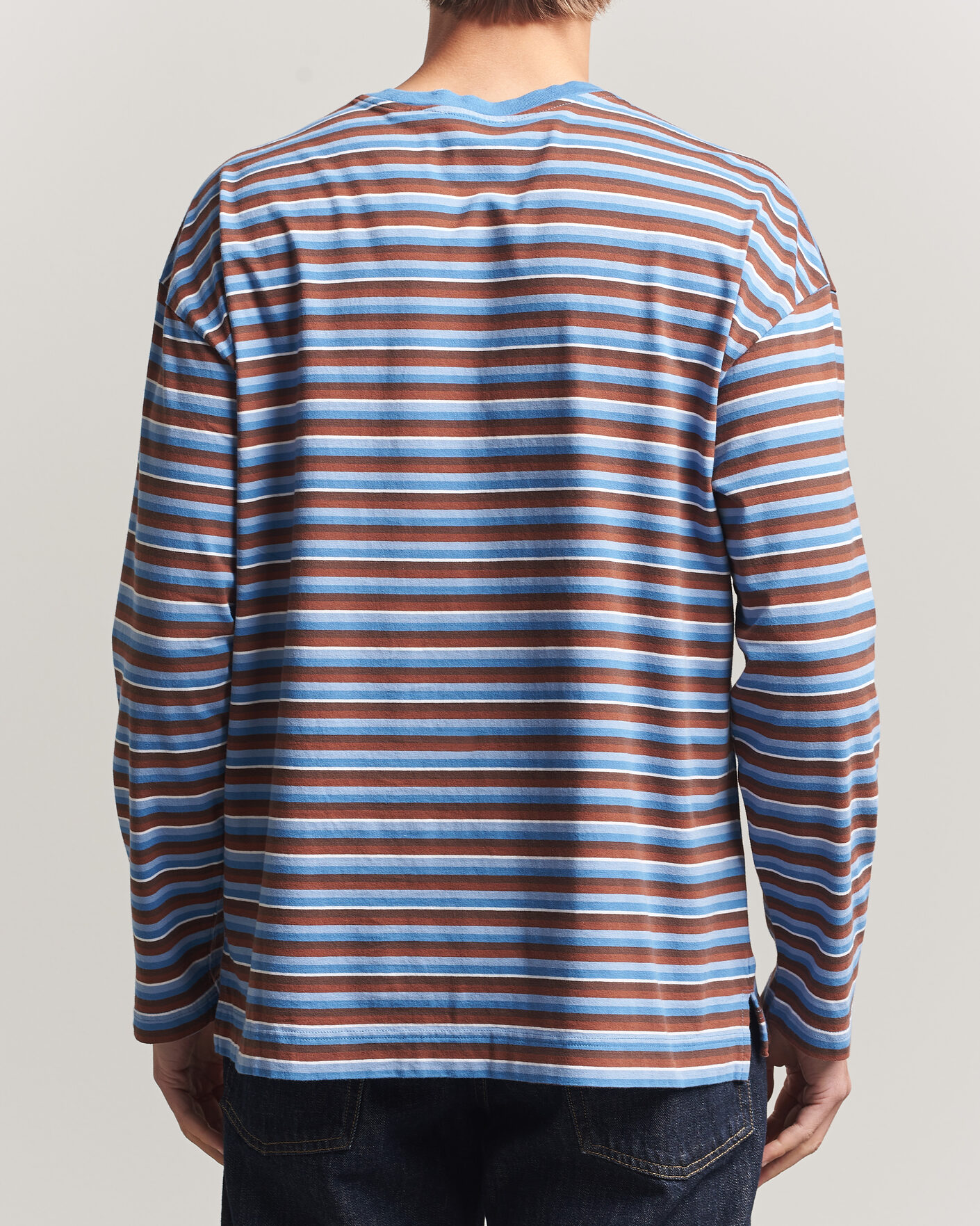 Uomini | T-shirt | Sunflower | Long Sleeve Pocket Tee Blue Stripe