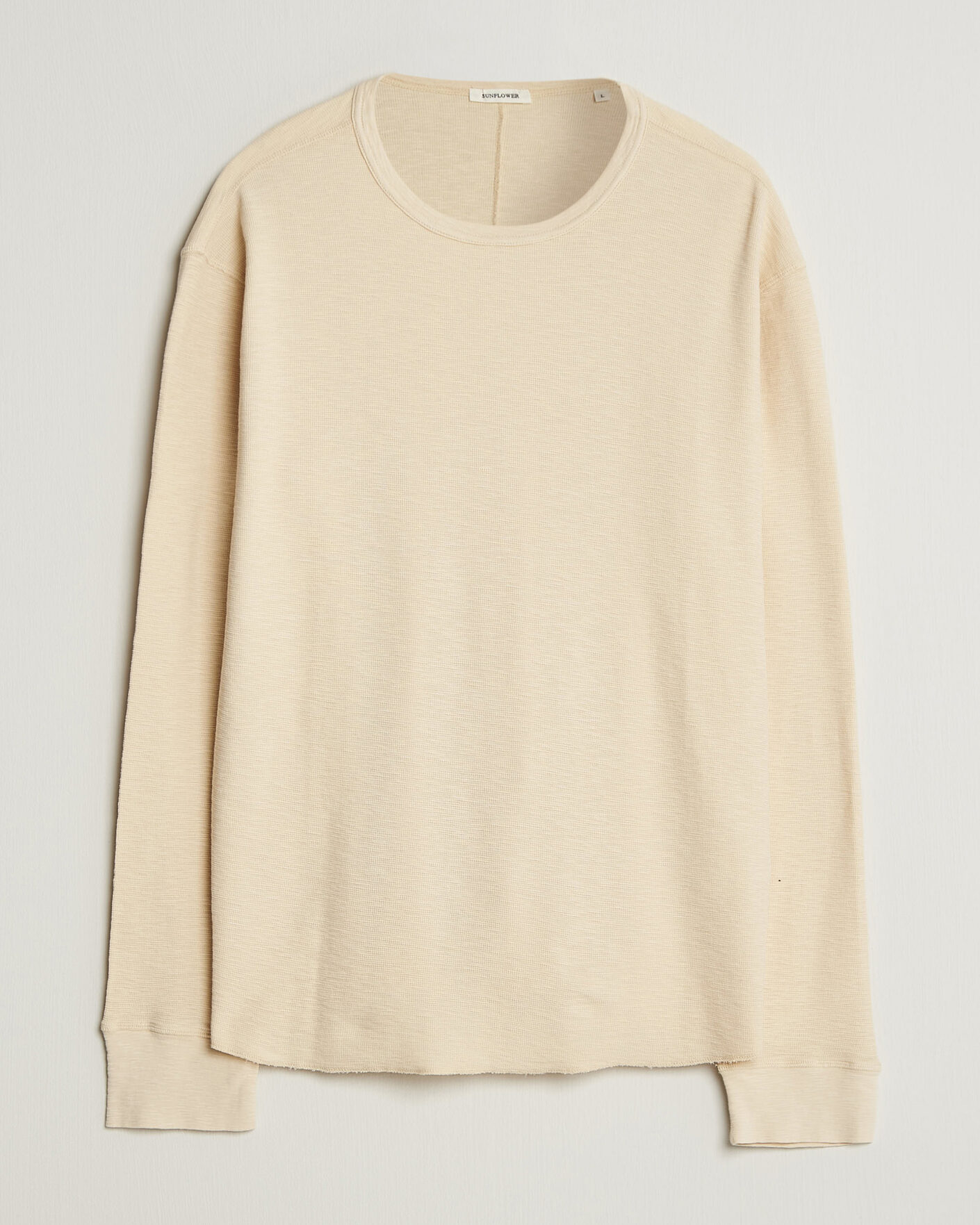 Uomini | T-shirt | Sunflower | Long Sleeve Waffle Tee Beige
