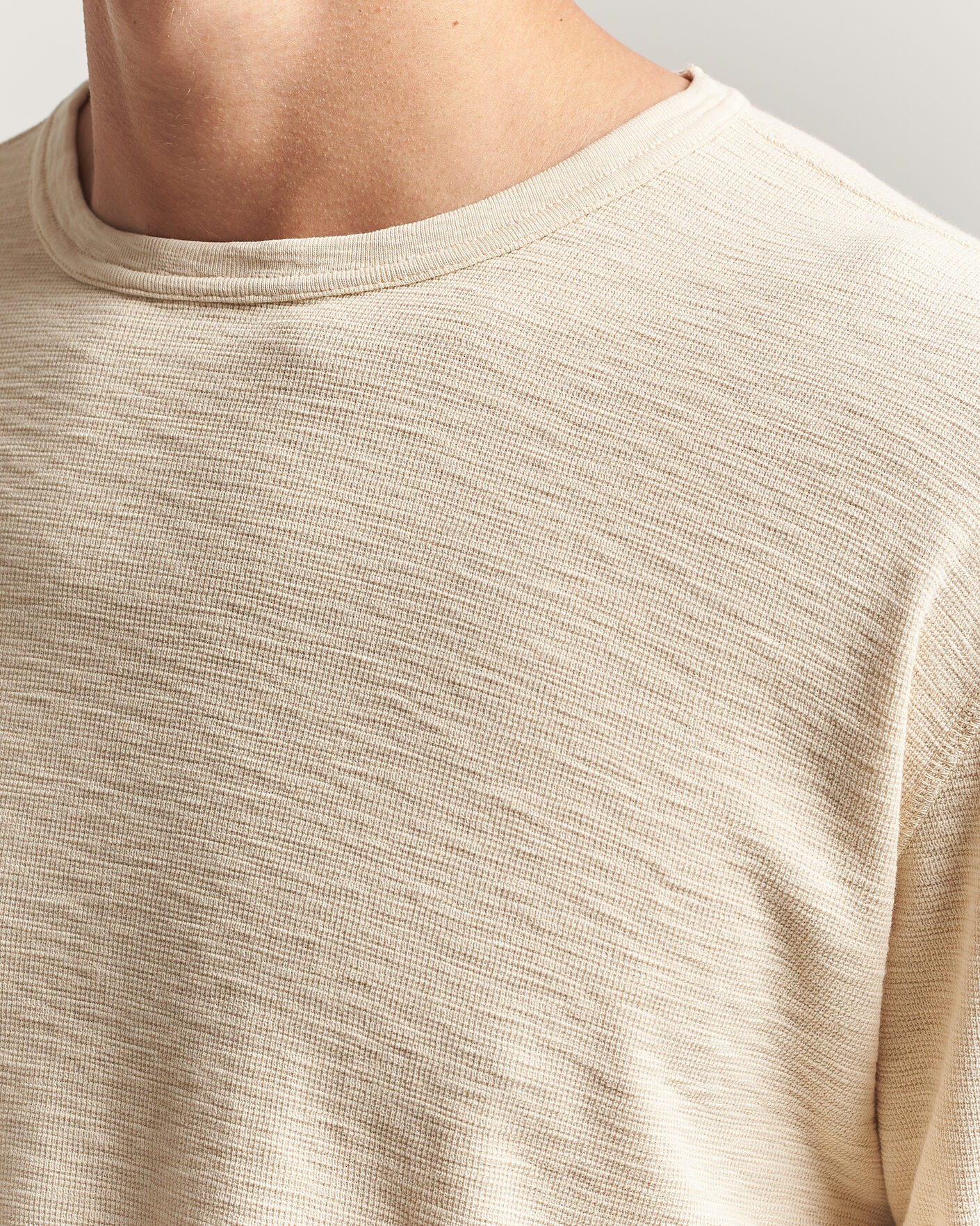 Uomini | T-shirt | Sunflower | Long Sleeve Waffle Tee Beige