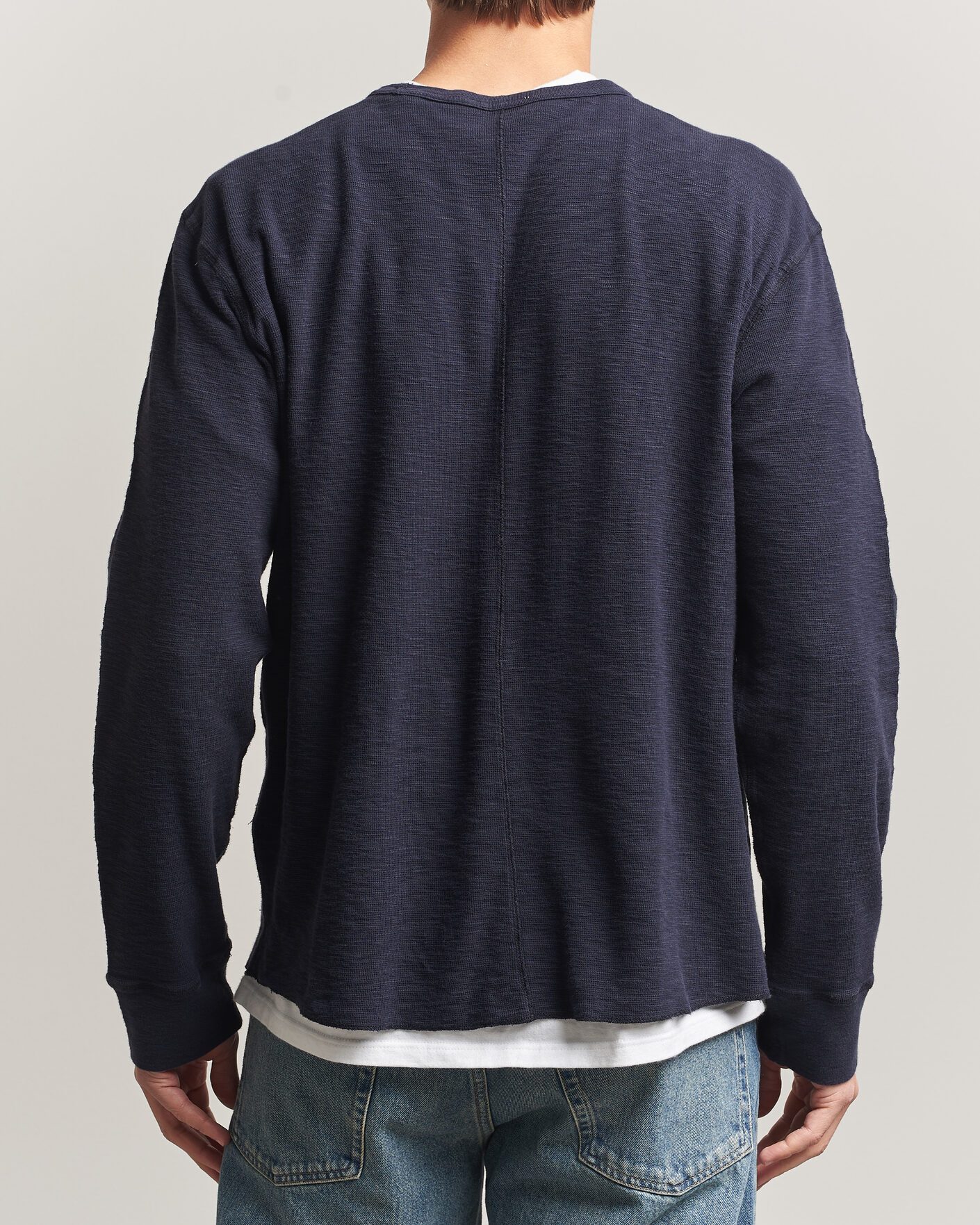 Uomini | T-shirt | Sunflower | Long Sleeve Waffle Tee Navy