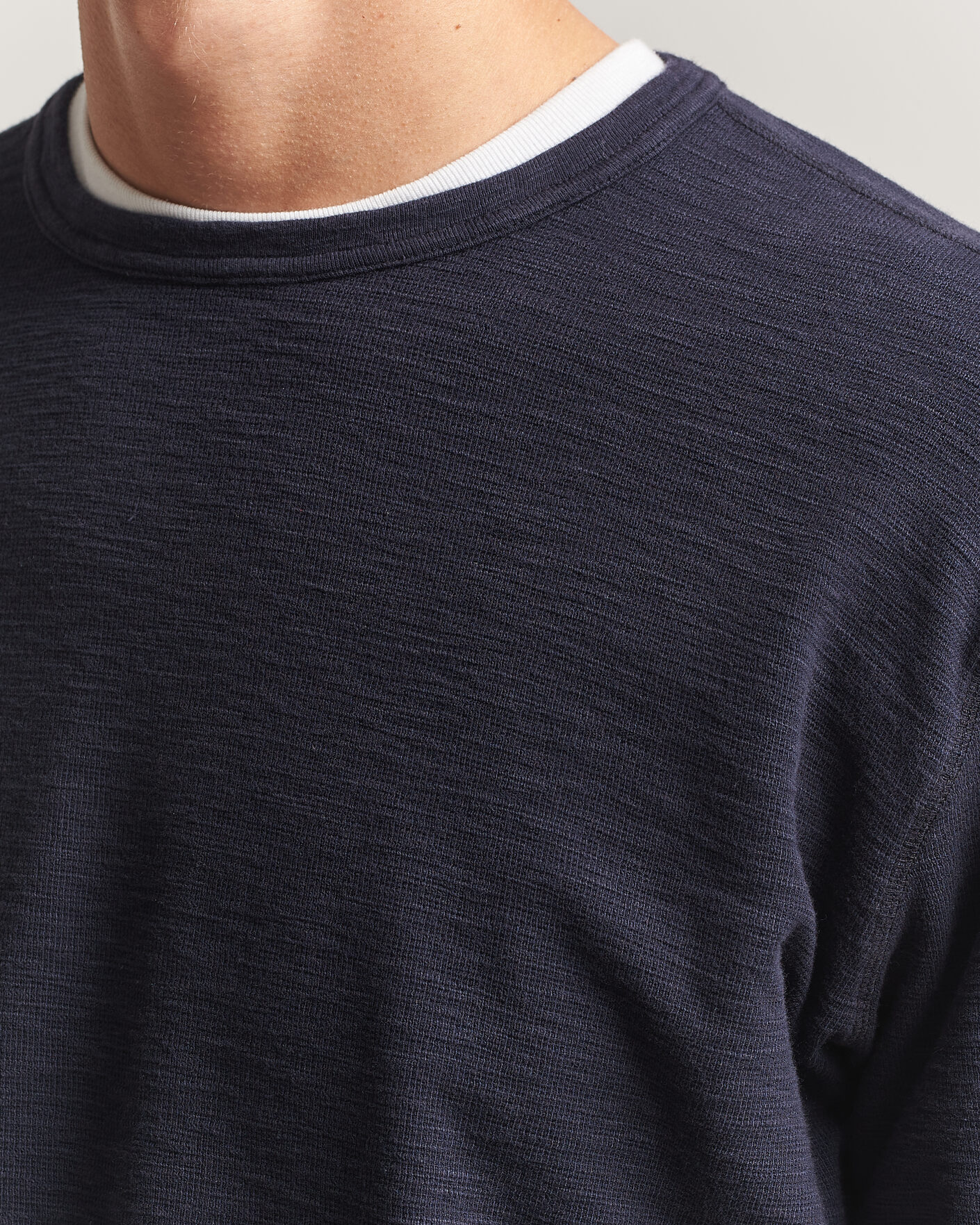 Uomini | T-shirt | Sunflower | Long Sleeve Waffle Tee Navy