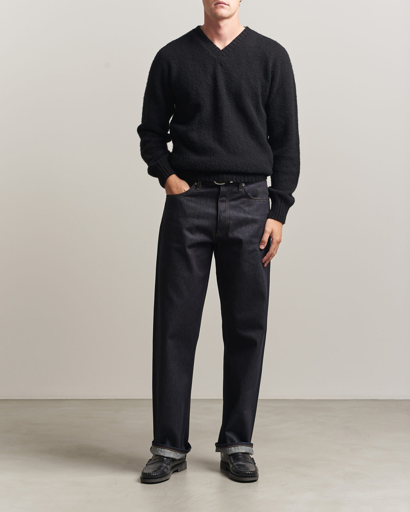 Uomini | Pantaloni | Sunflower | Loose Selvedge Jeans Raw Indigo