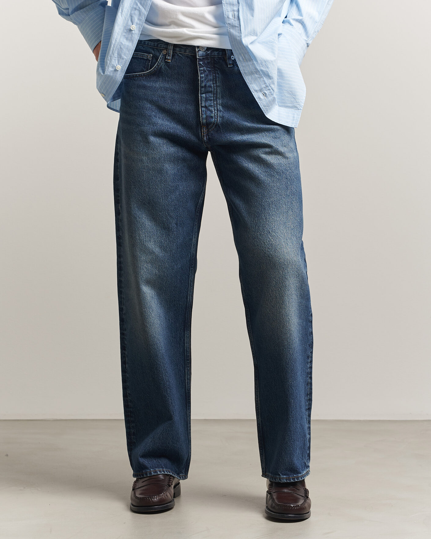 Uomini | Pantaloni | Sunflower | Loose Jeans Dark Blue Worn