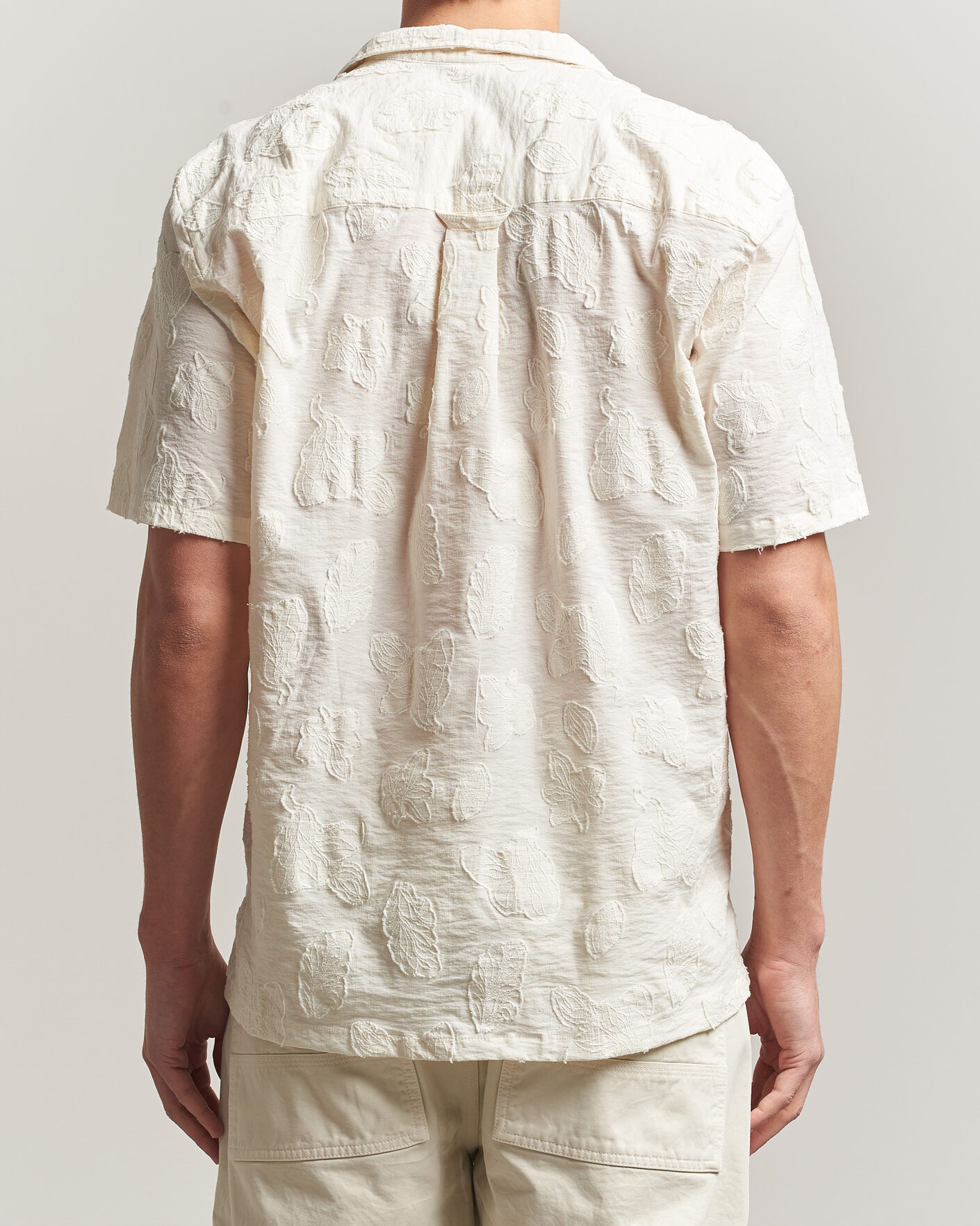 Uomini | Camicie | Forét | Peer Jaquard Short Sleeve Shirt Cloud