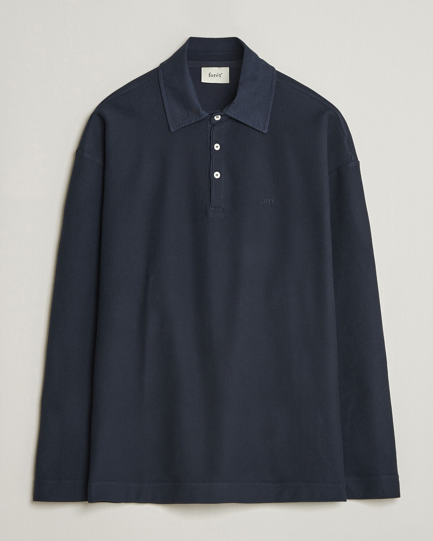 Uomini | Maglieria | Forét | Herb Textured Knit Polo Navy