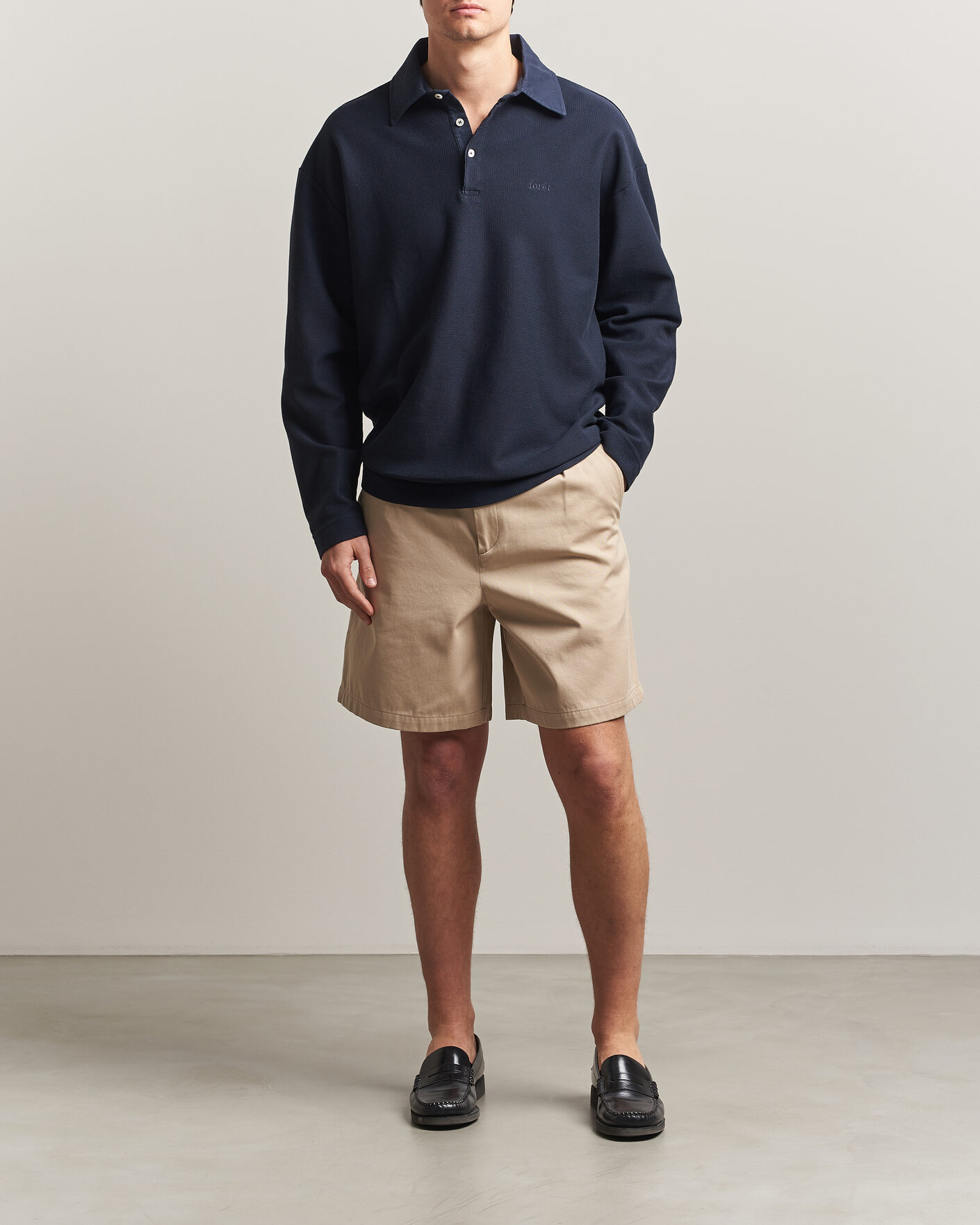 Uomini | Maglieria | Forét | Herb Textured Knit Polo Navy