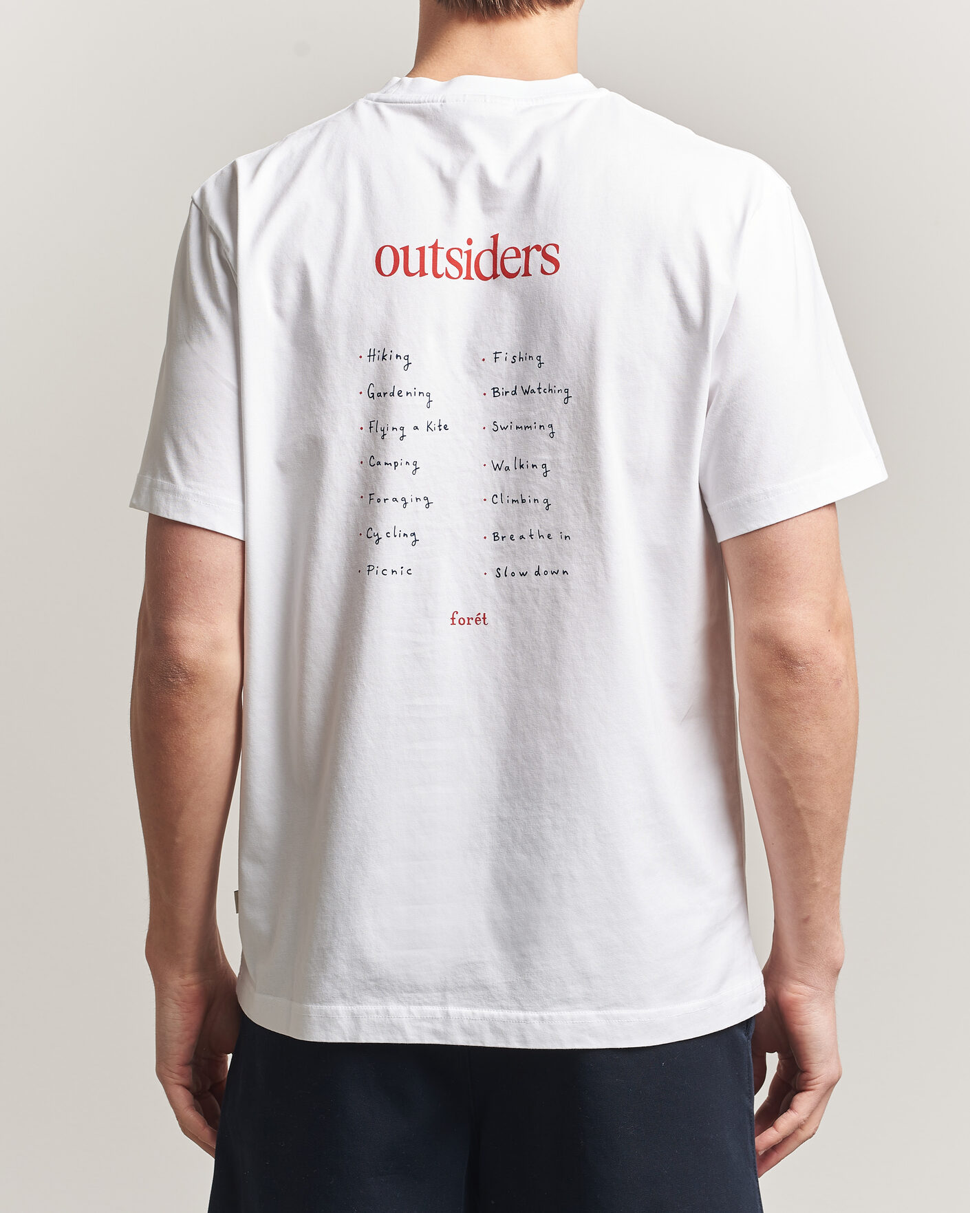 Uomini | T-shirt | Forét | To Do Back Print T-Shirt White