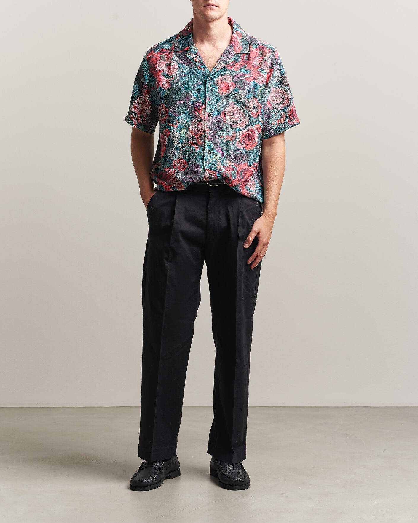 Uomini | Camicie | LES DEUX | Bouquet AOP Short Sleeve Shirt Multi