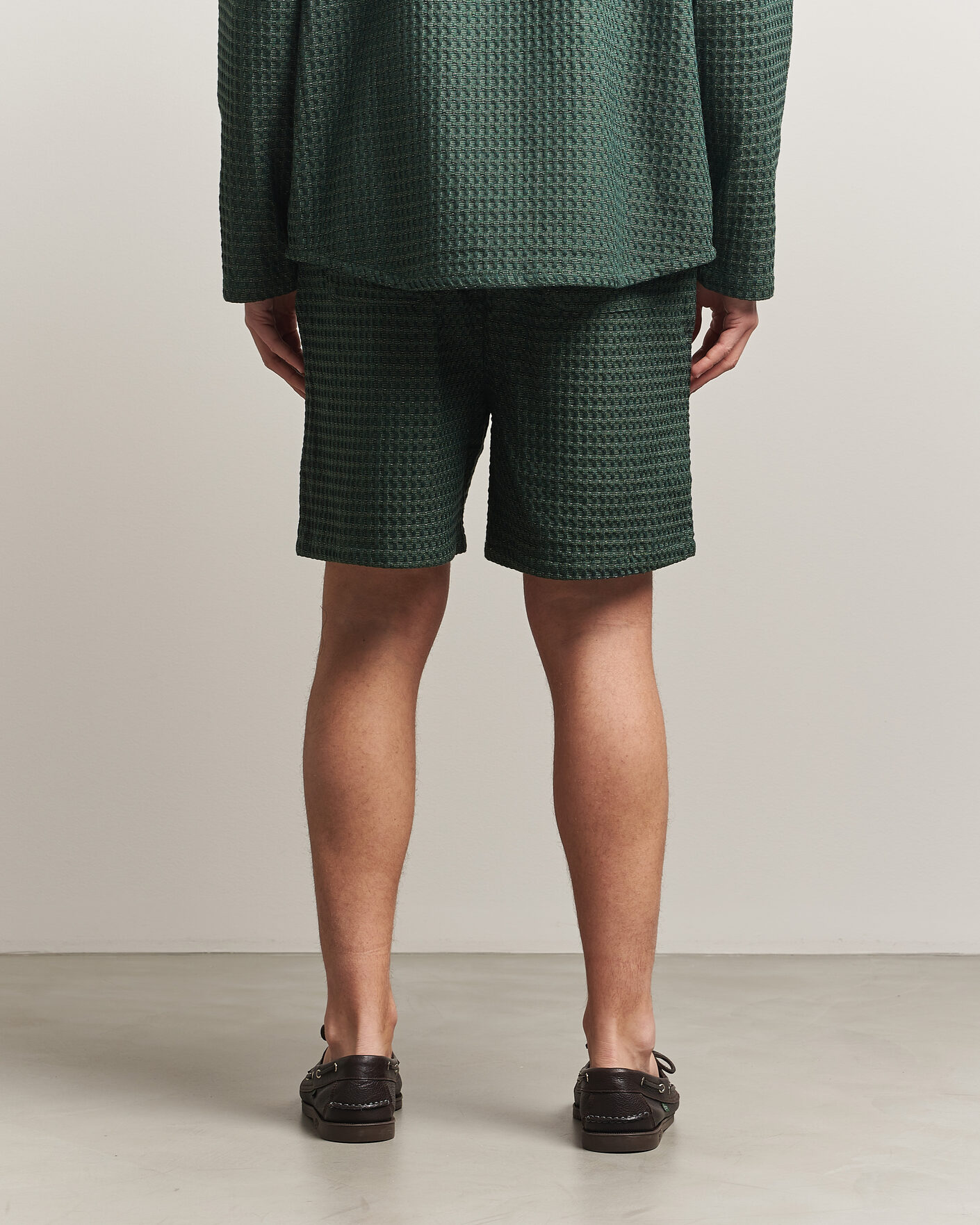 Uomini | Pantaloncini | LES DEUX | Check Seersucker Casual Shorts Pine Green
