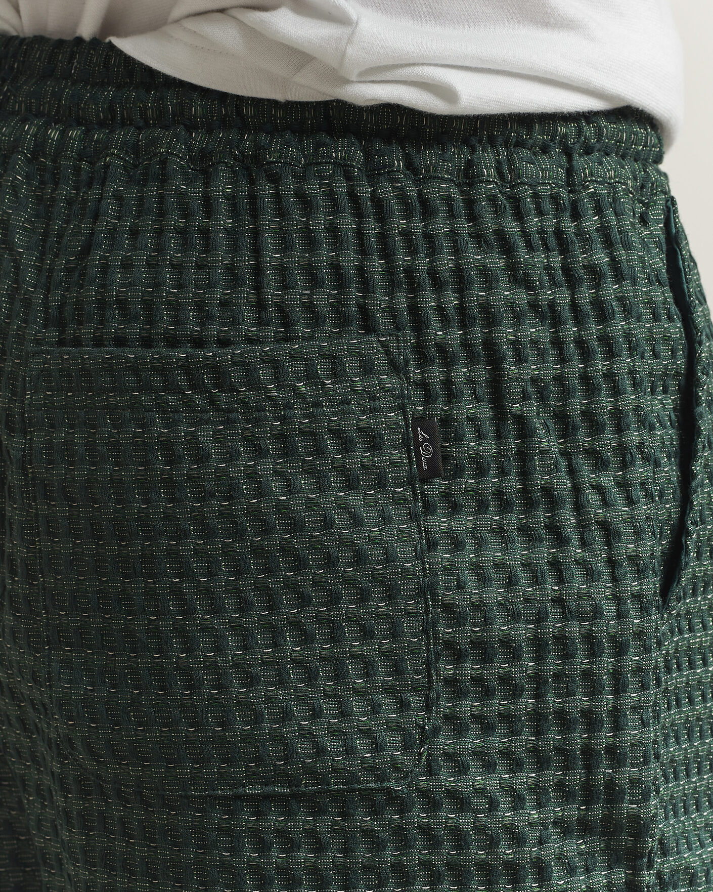 Uomini | Pantaloncini | LES DEUX | Check Seersucker Casual Shorts Pine Green