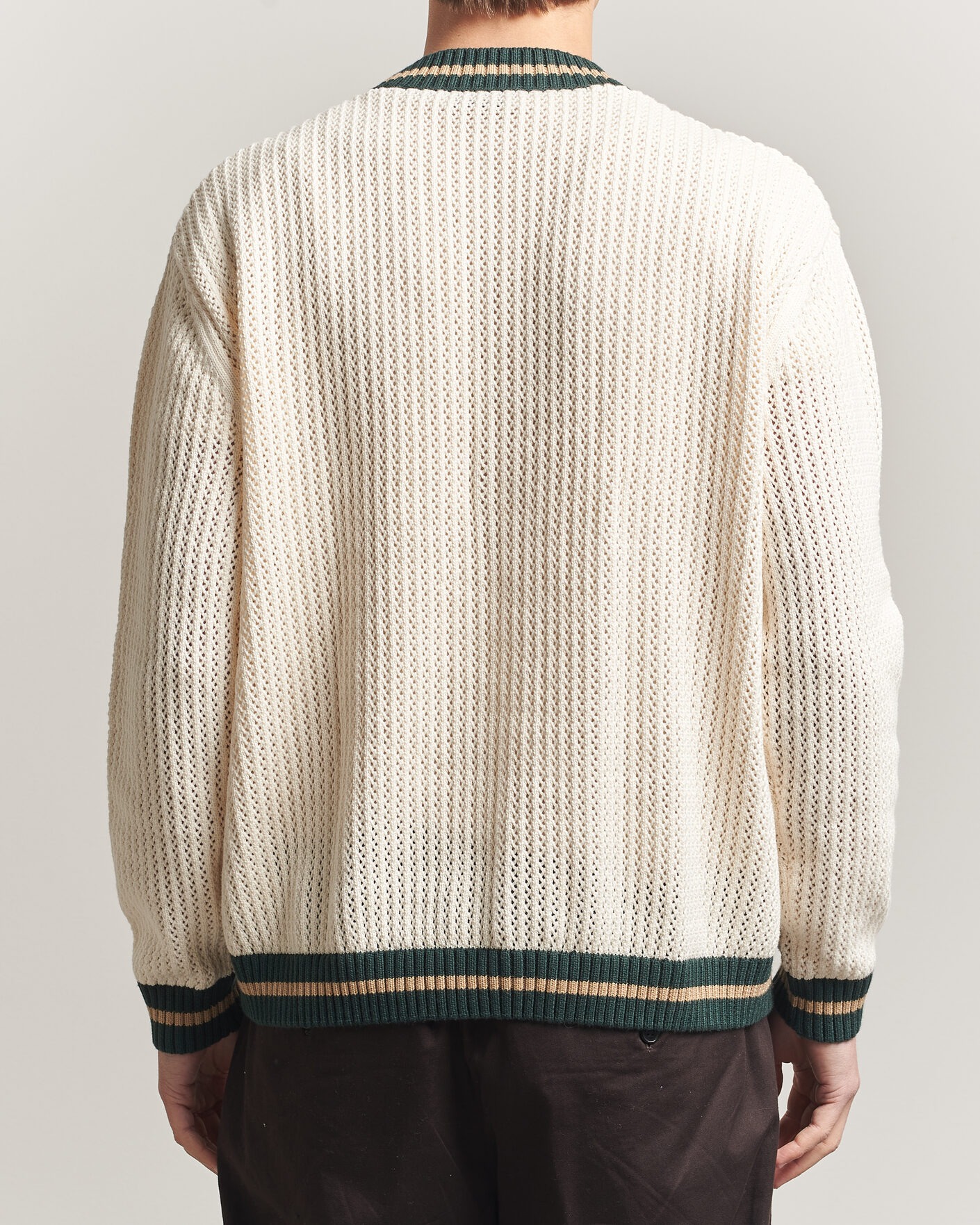 Uomini | Maglieria | LES DEUX | Lace Knitted Cardigan Eggnog White