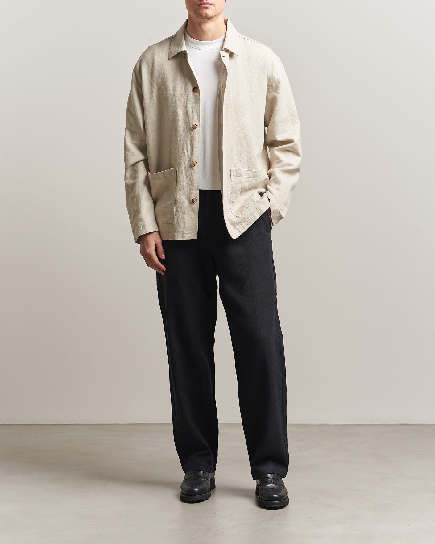 Uomini | Pantaloni | LES DEUX | Linen Comfort Suit Pants Black