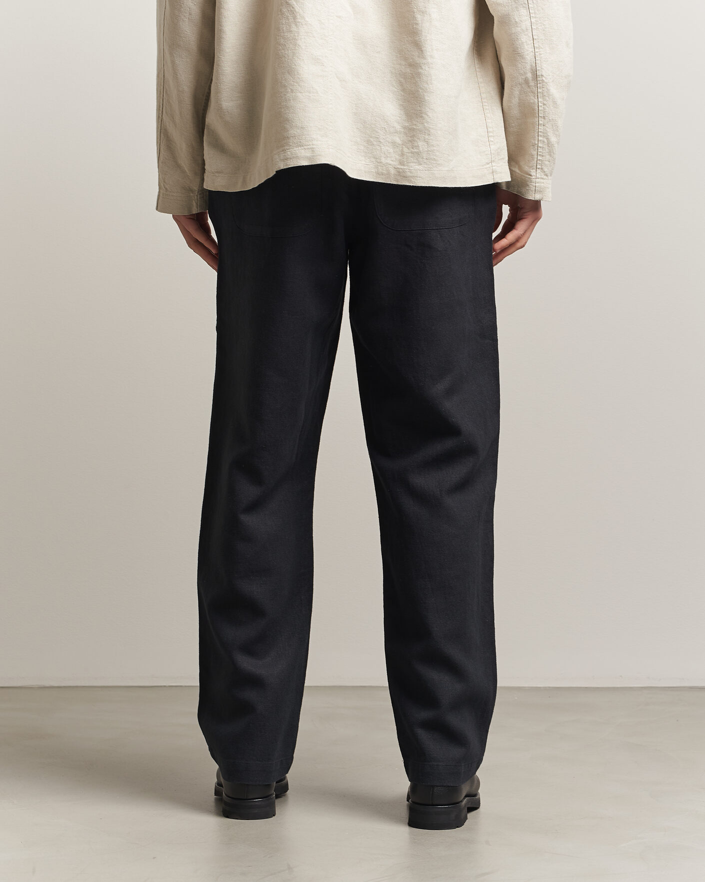 Uomini | Pantaloni | LES DEUX | Linen Comfort Suit Pants Black