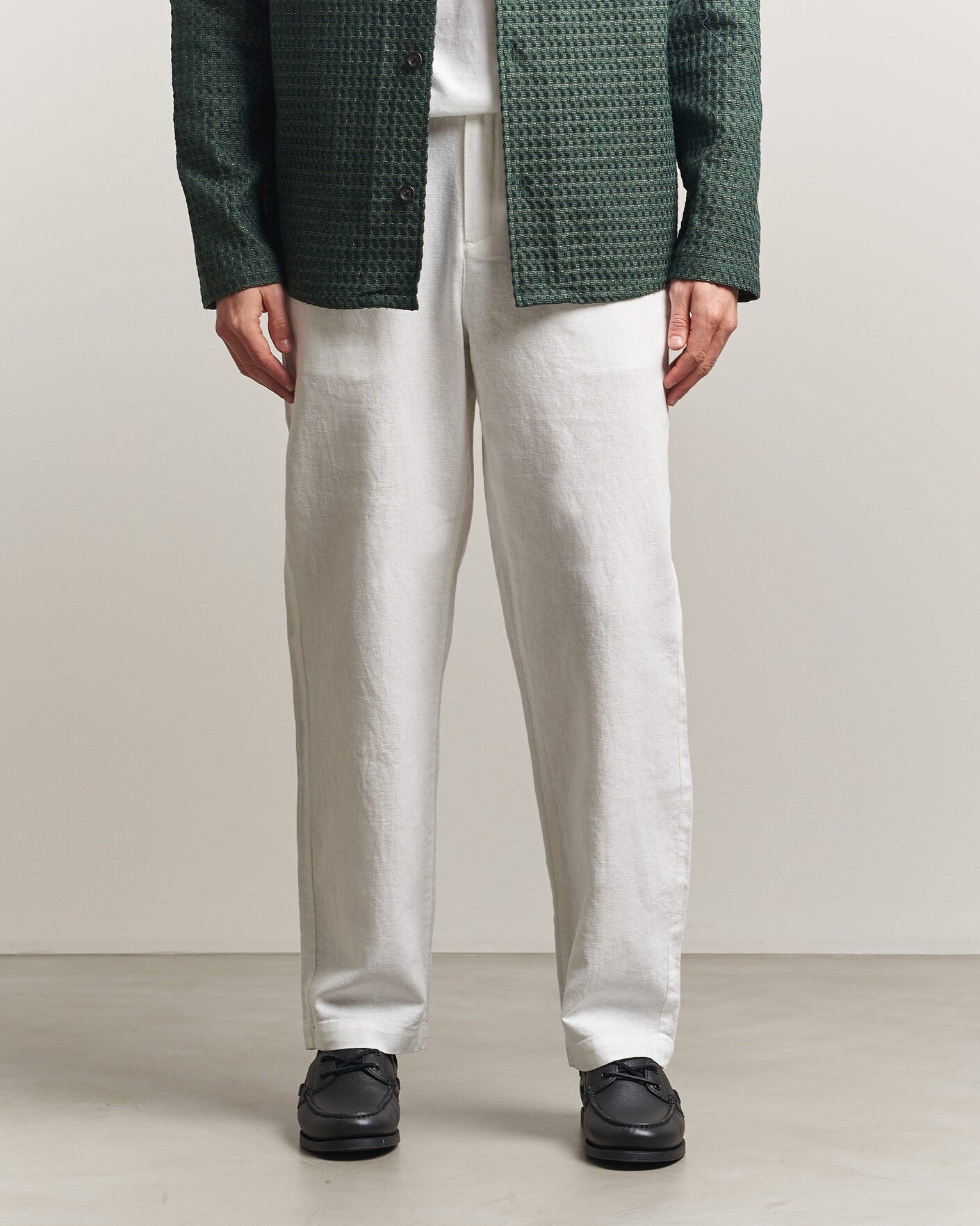 Uomini | Pantaloni | LES DEUX | Linen Comfort Suit Pants White