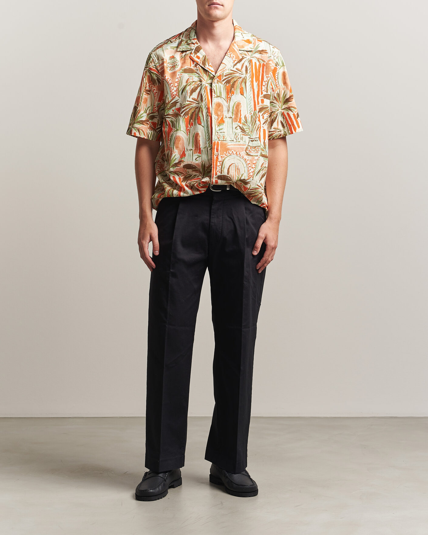 Uomini | Camicie | LES DEUX | Palm AOP Short Sleeve Shirt Multi