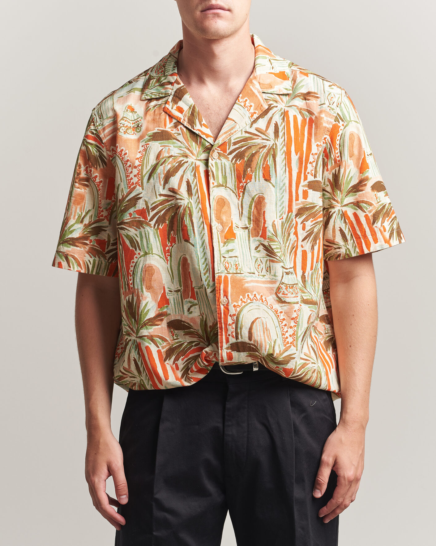 Uomini | Camicie | LES DEUX | Palm AOP Short Sleeve Shirt Multi