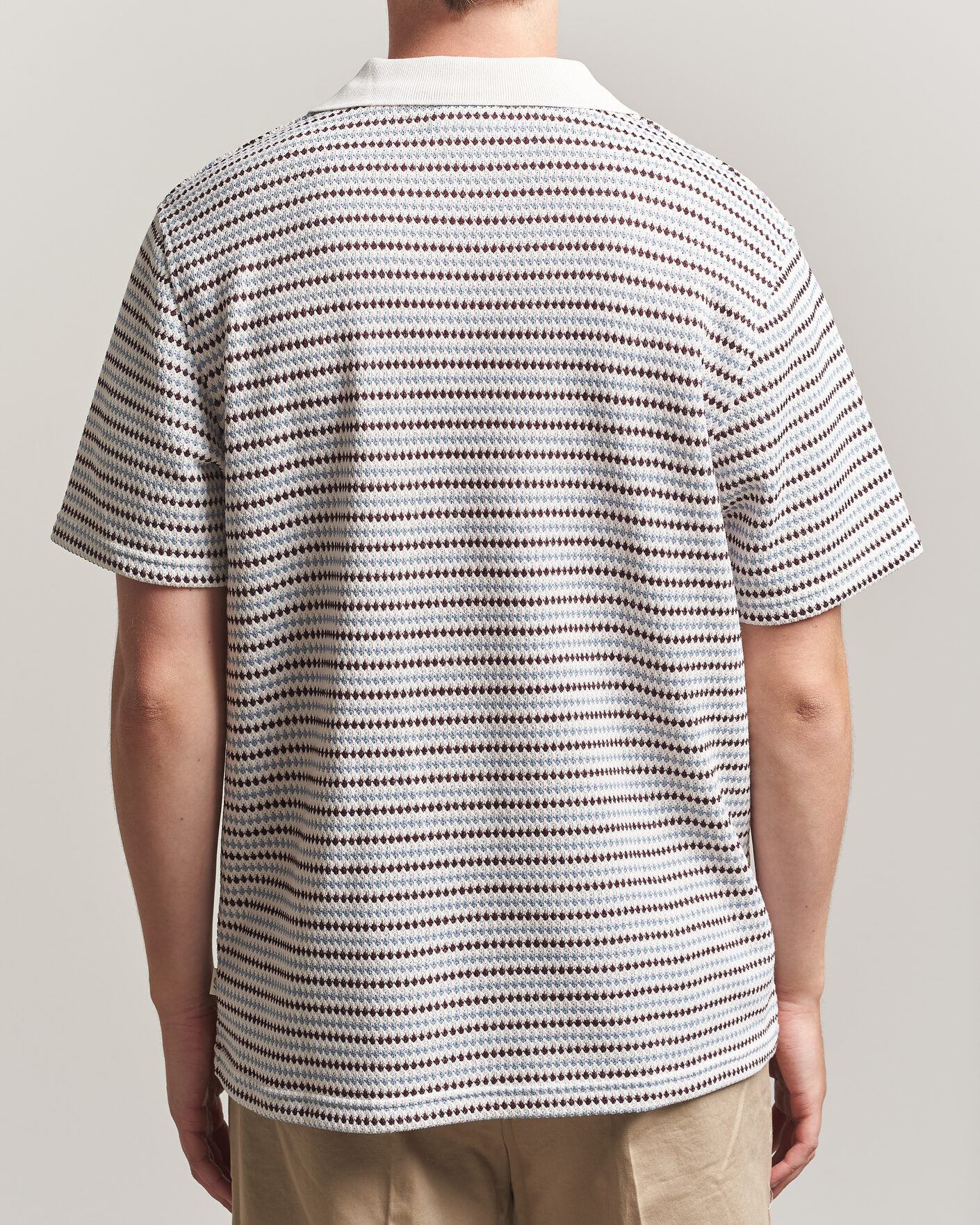 Uomini | Polo | LES DEUX | Knitted Stripe Polo Eggnog White