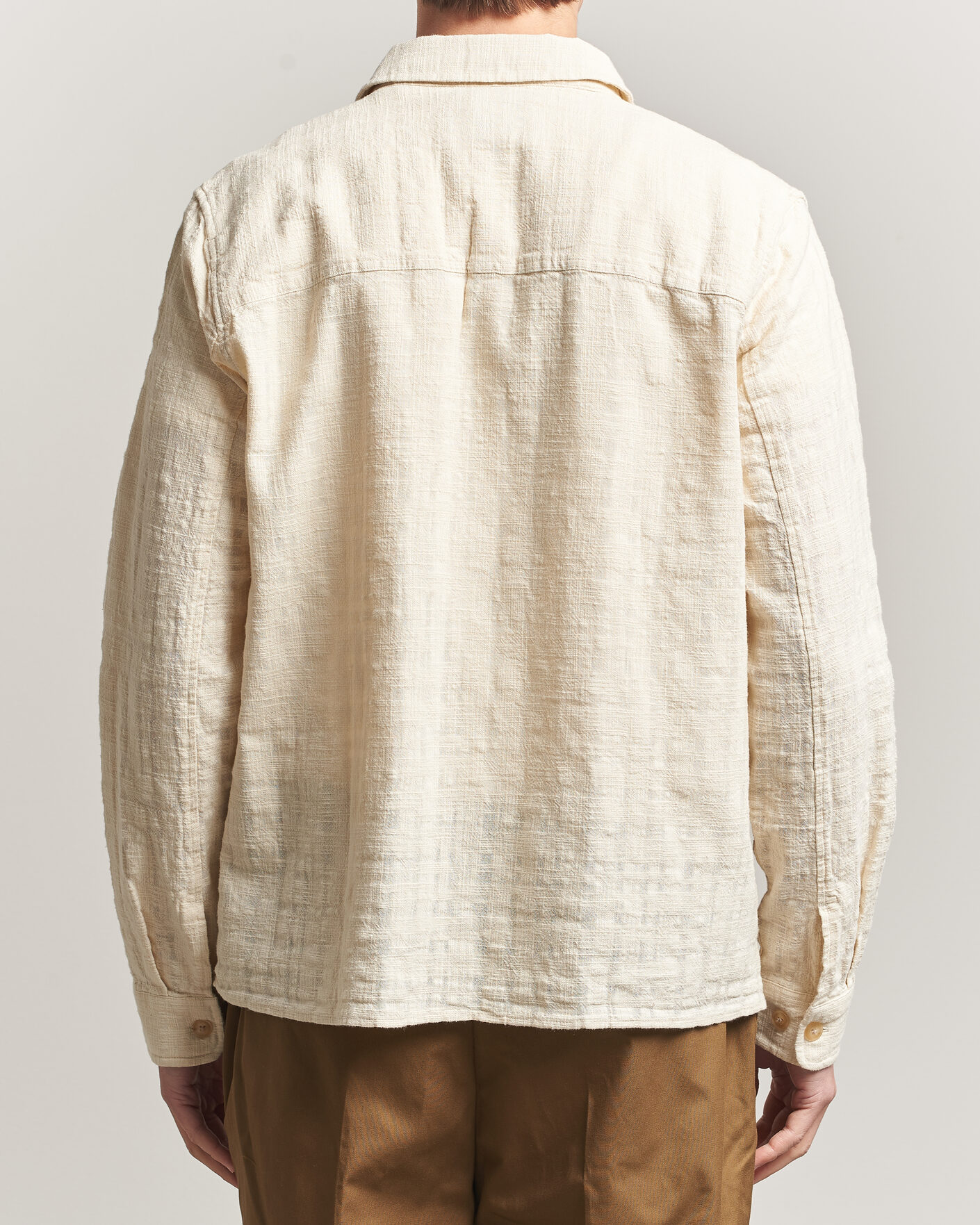Uomini | Camicie | LES DEUX | Textured Slub Overshirt Ivory