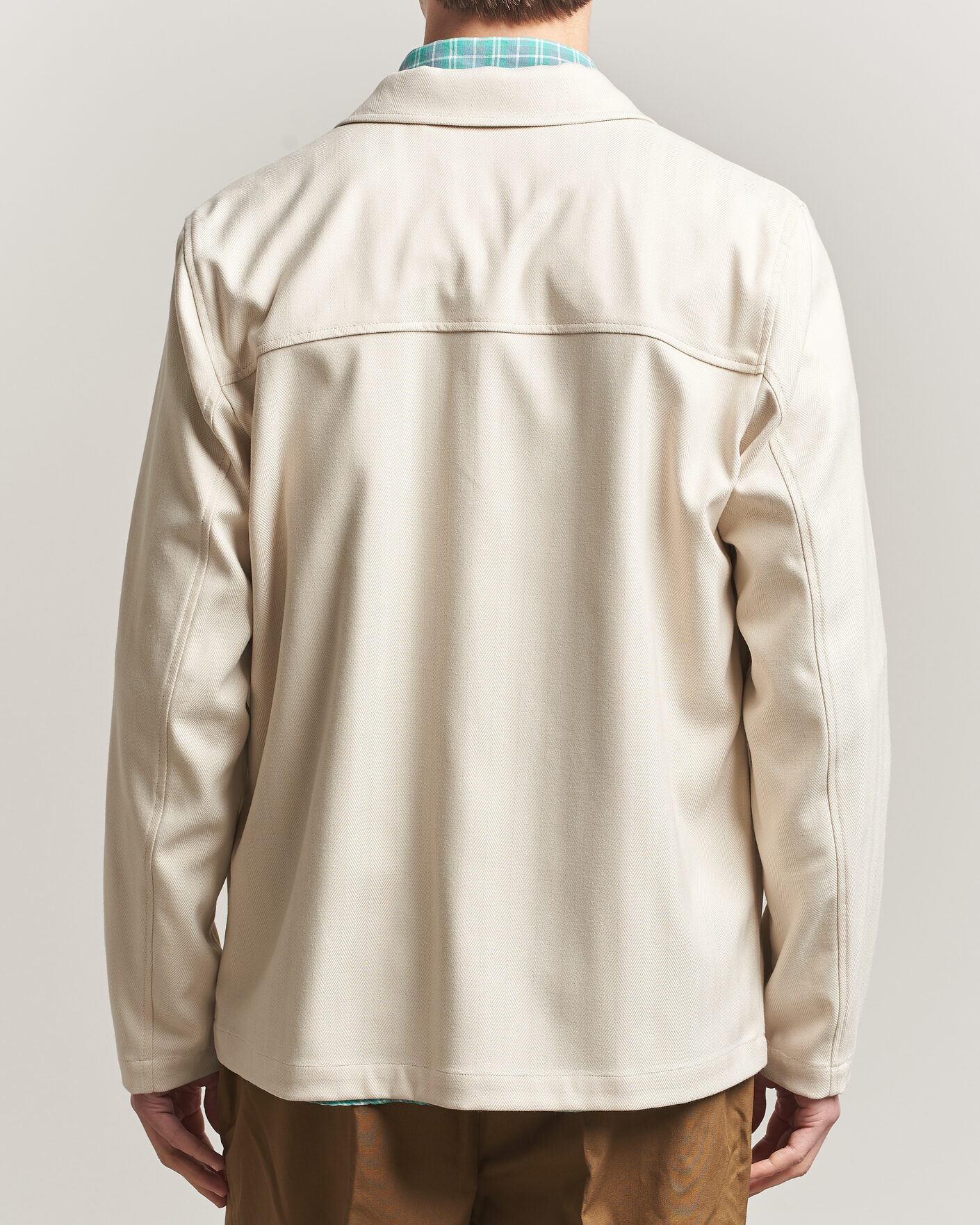Uomini | Camicie | LES DEUX | Herringbone Overshirt Ivory