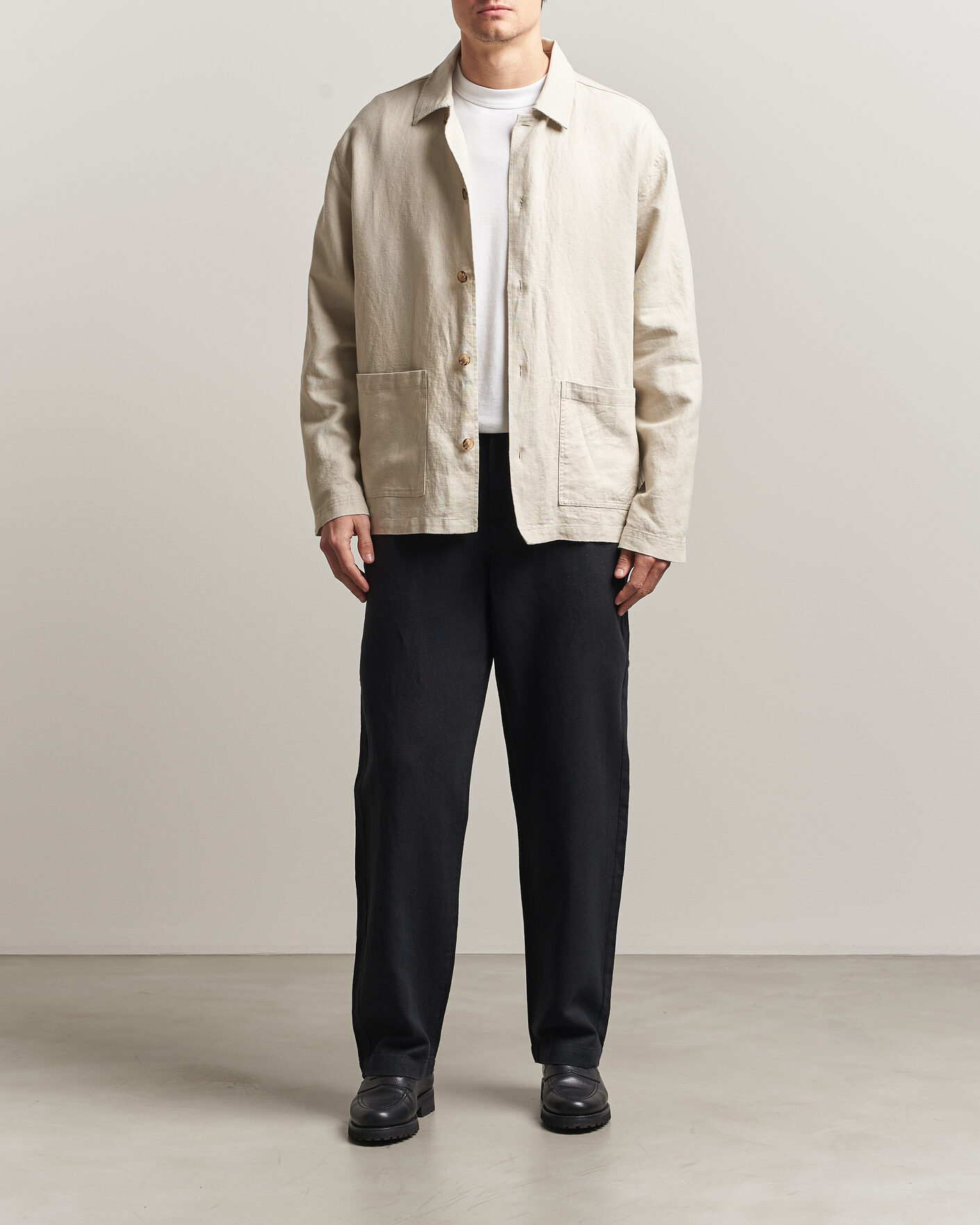 Uomini | Camicie | LES DEUX | Linen Overshirt Light Sand