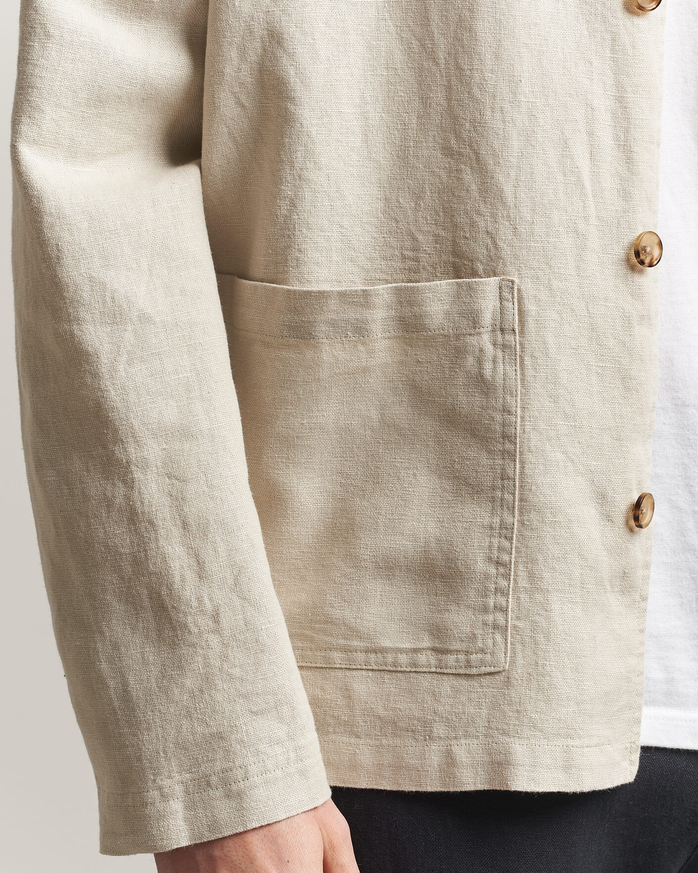 Uomini | Camicie | LES DEUX | Linen Overshirt Light Sand