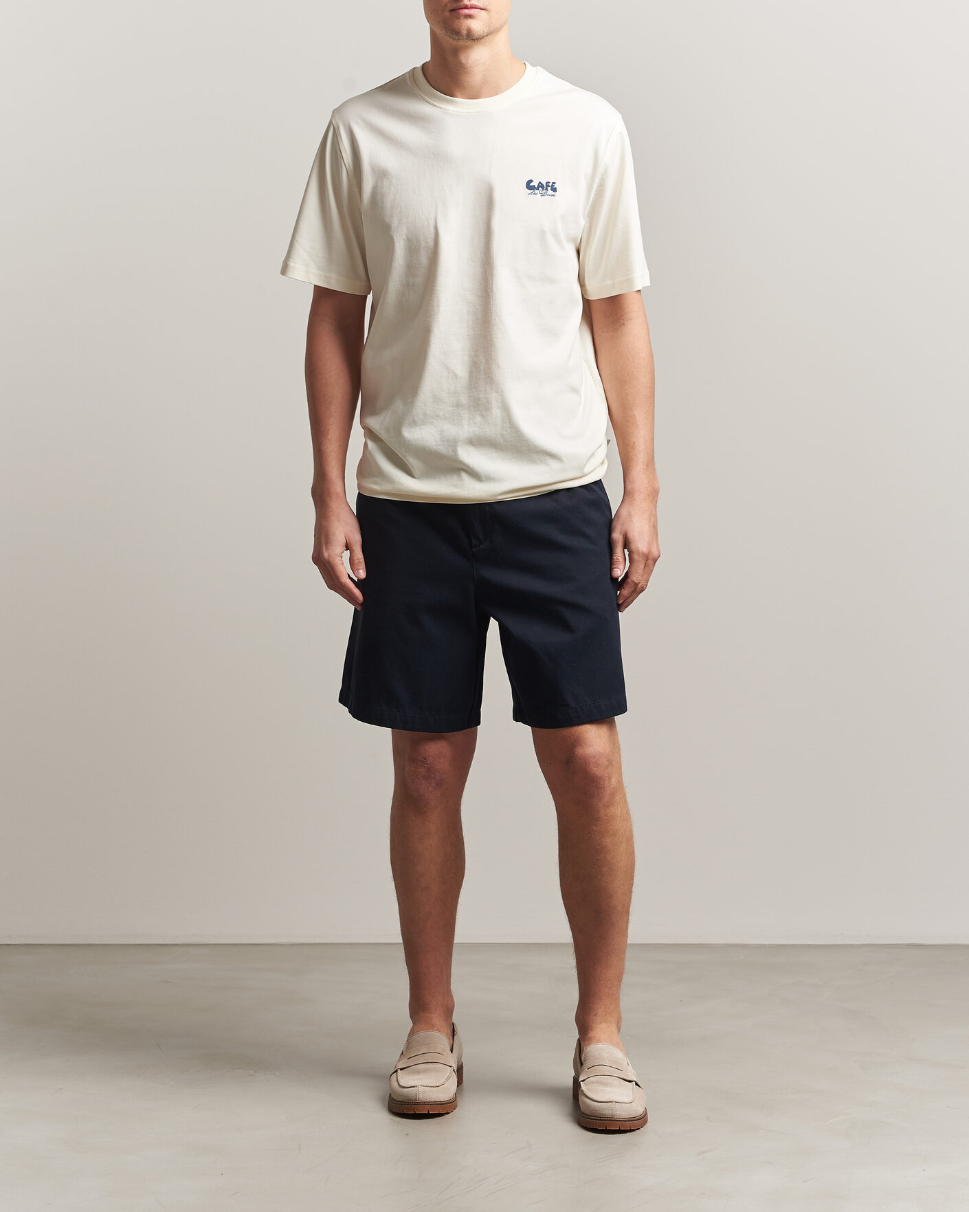 Uomini | T-shirt | LES DEUX | Café Backprint T-Shirt Light Ivory