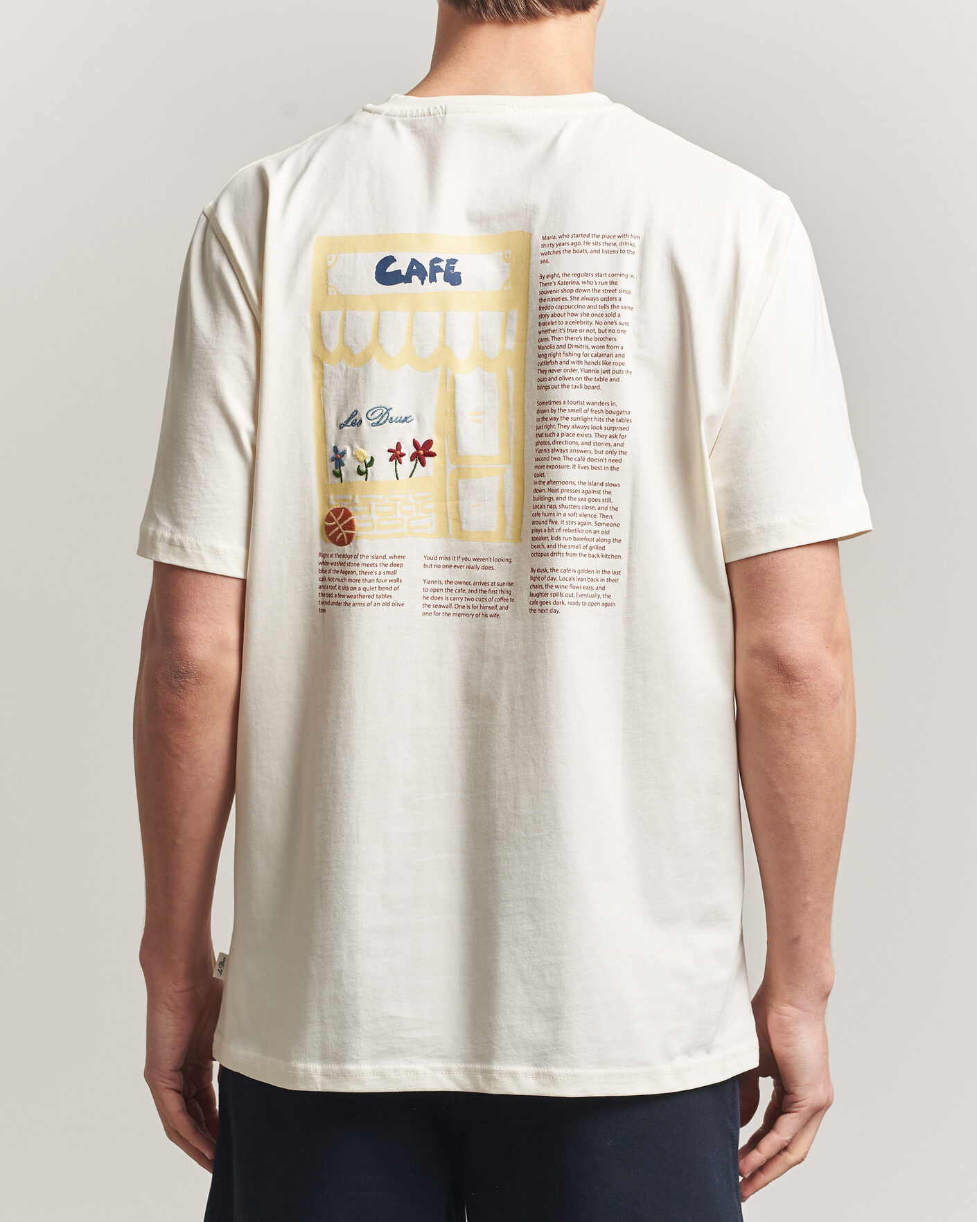Uomini | T-shirt | LES DEUX | Café Backprint T-Shirt Light Ivory