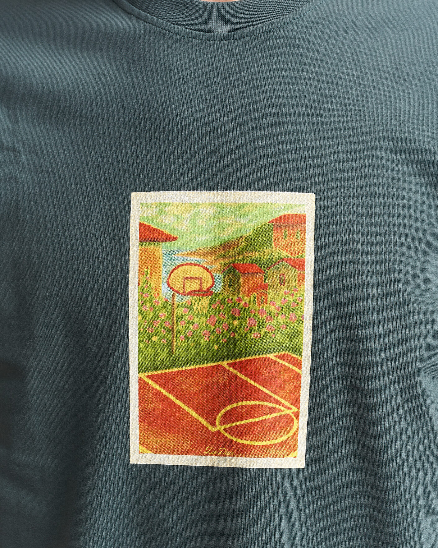 Uomini | T-shirt | LES DEUX | Court Printed T-Shirt Pine Green