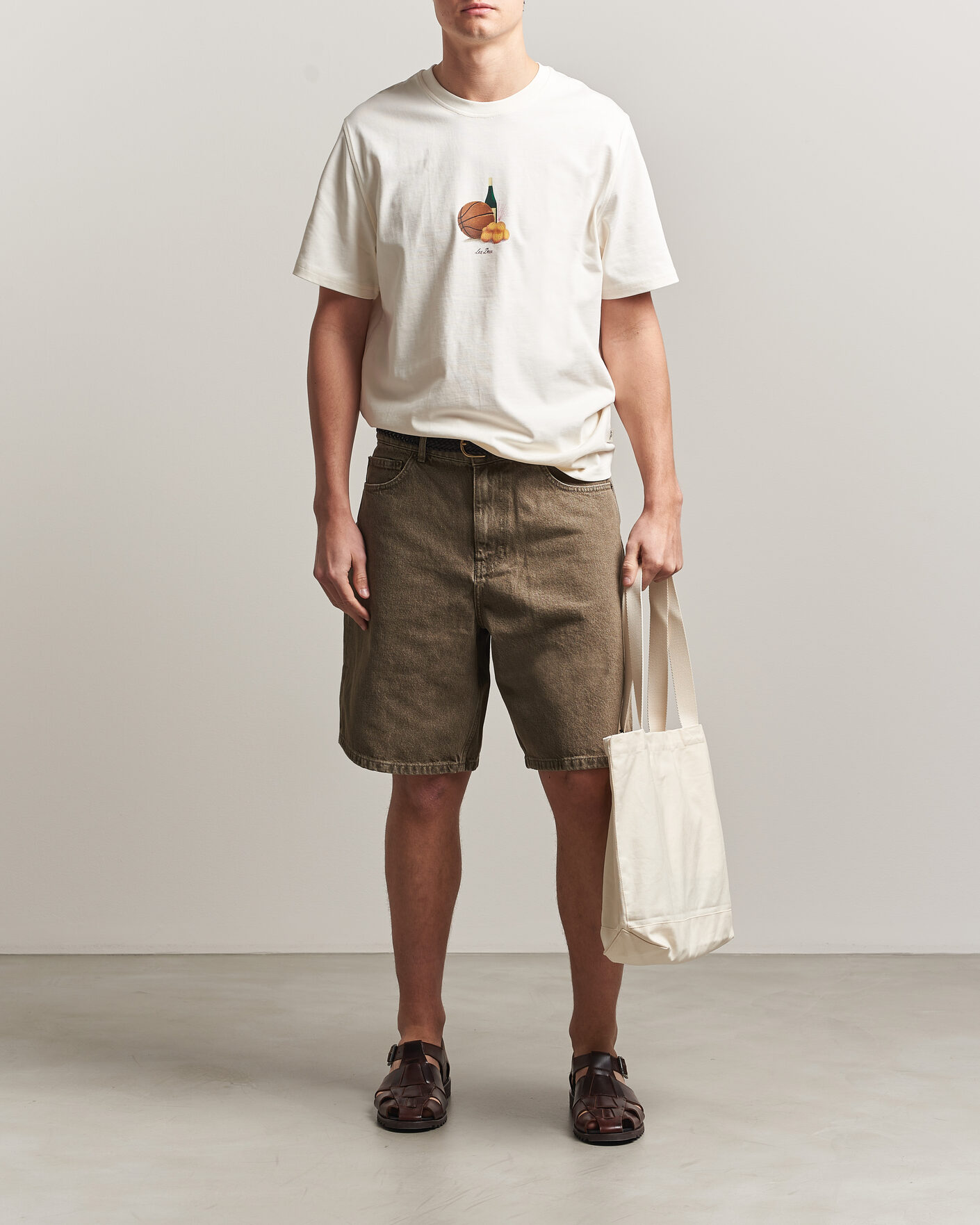 Uomini | T-shirt | LES DEUX | Lemons Printed T-Shirt Eggnog White